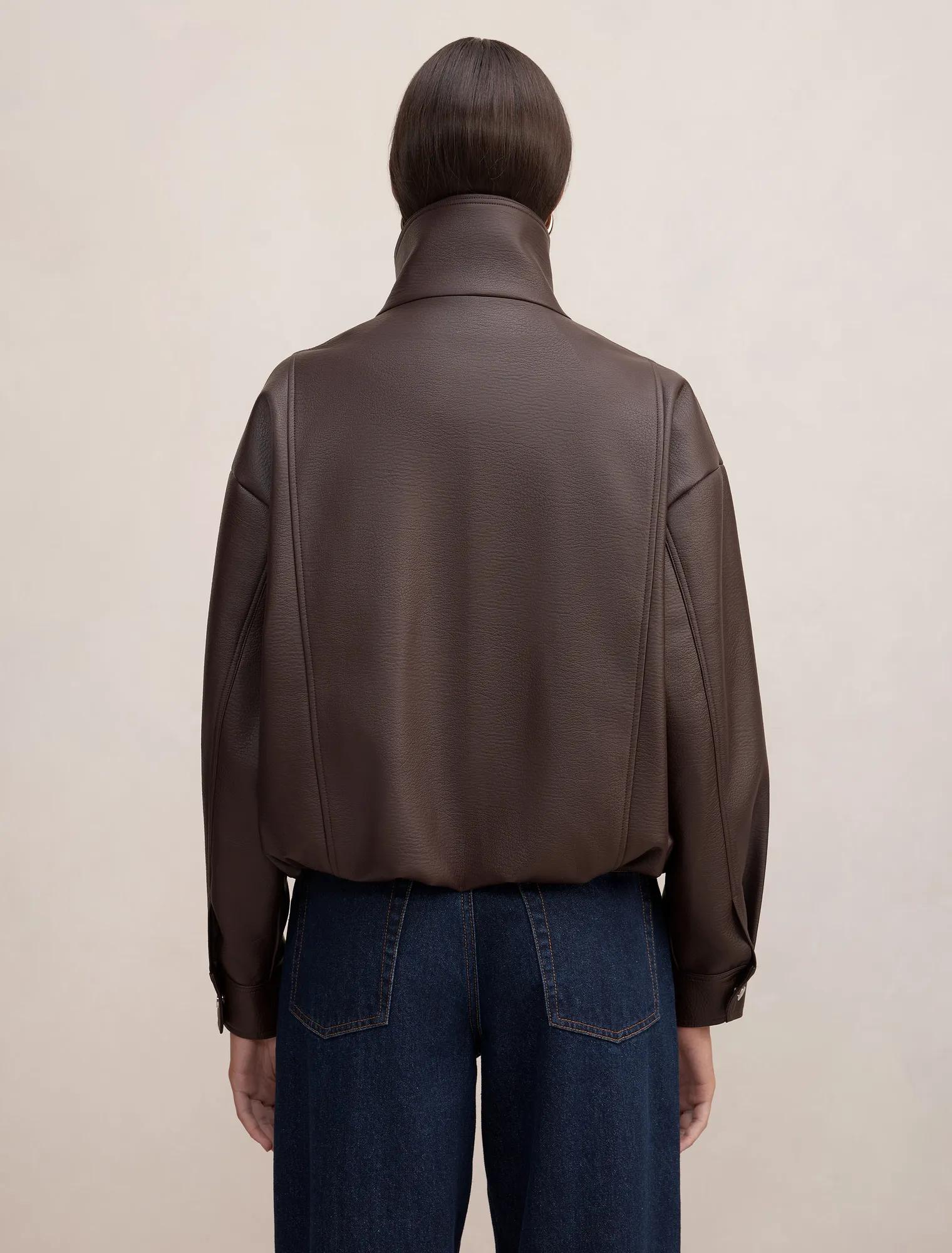 Bex Double Funnel Neck PU Jacket