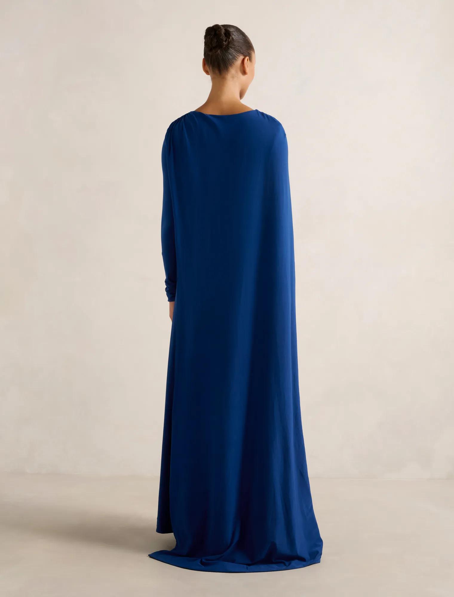 Maria Jersey Draped Cape Maxi Dress