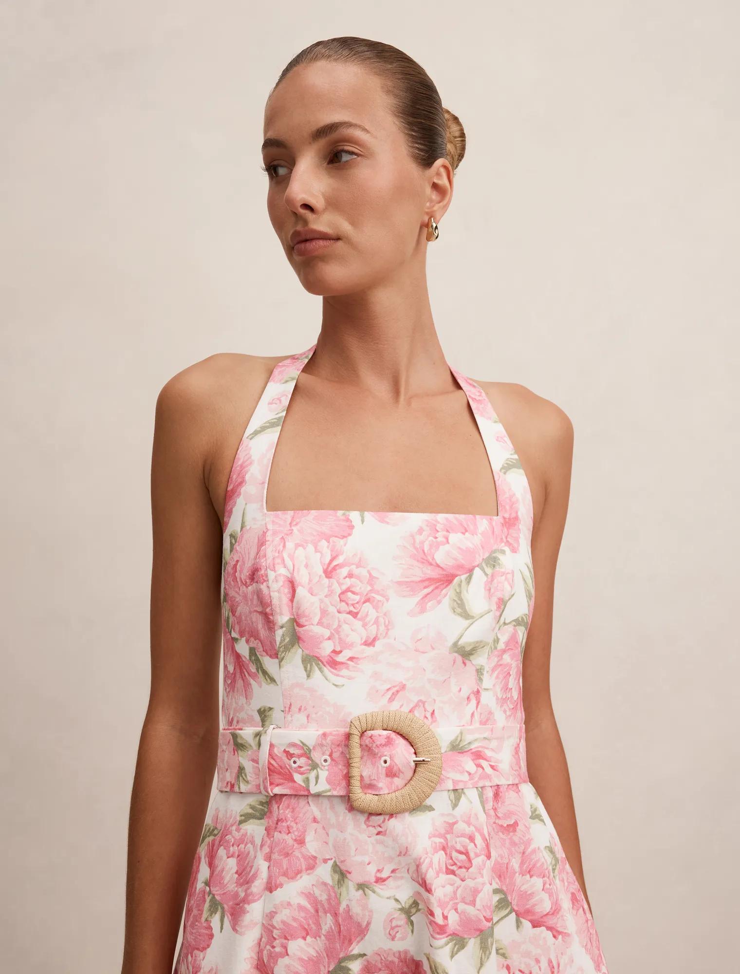 Blossom Halter Midi Dress