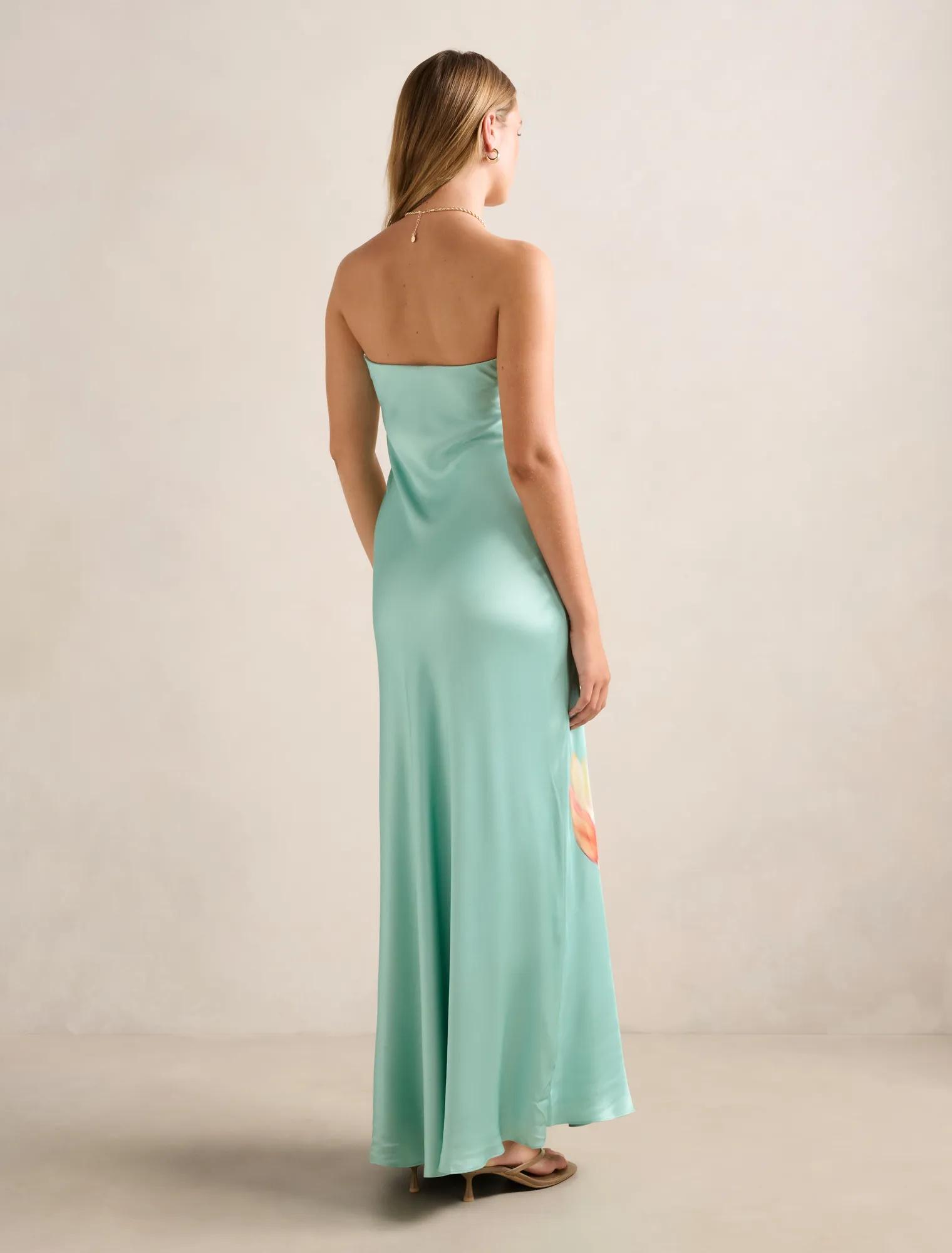 Estelle Satin Strapless Maxi Dress