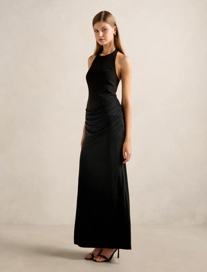sachin and babi light blue dress Modest High-Neck Halter Ruffle Chiffon Bridesmaid dresses Affordable –  misshow.com main image 0