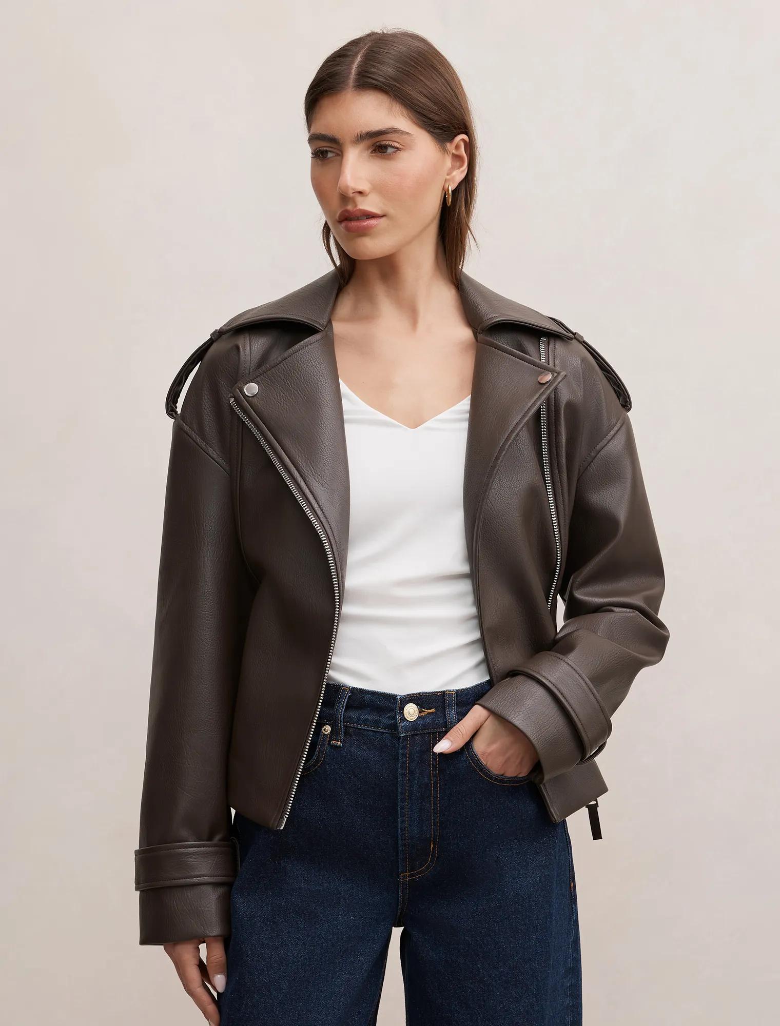 Brooklyn Belted Biker Jacket