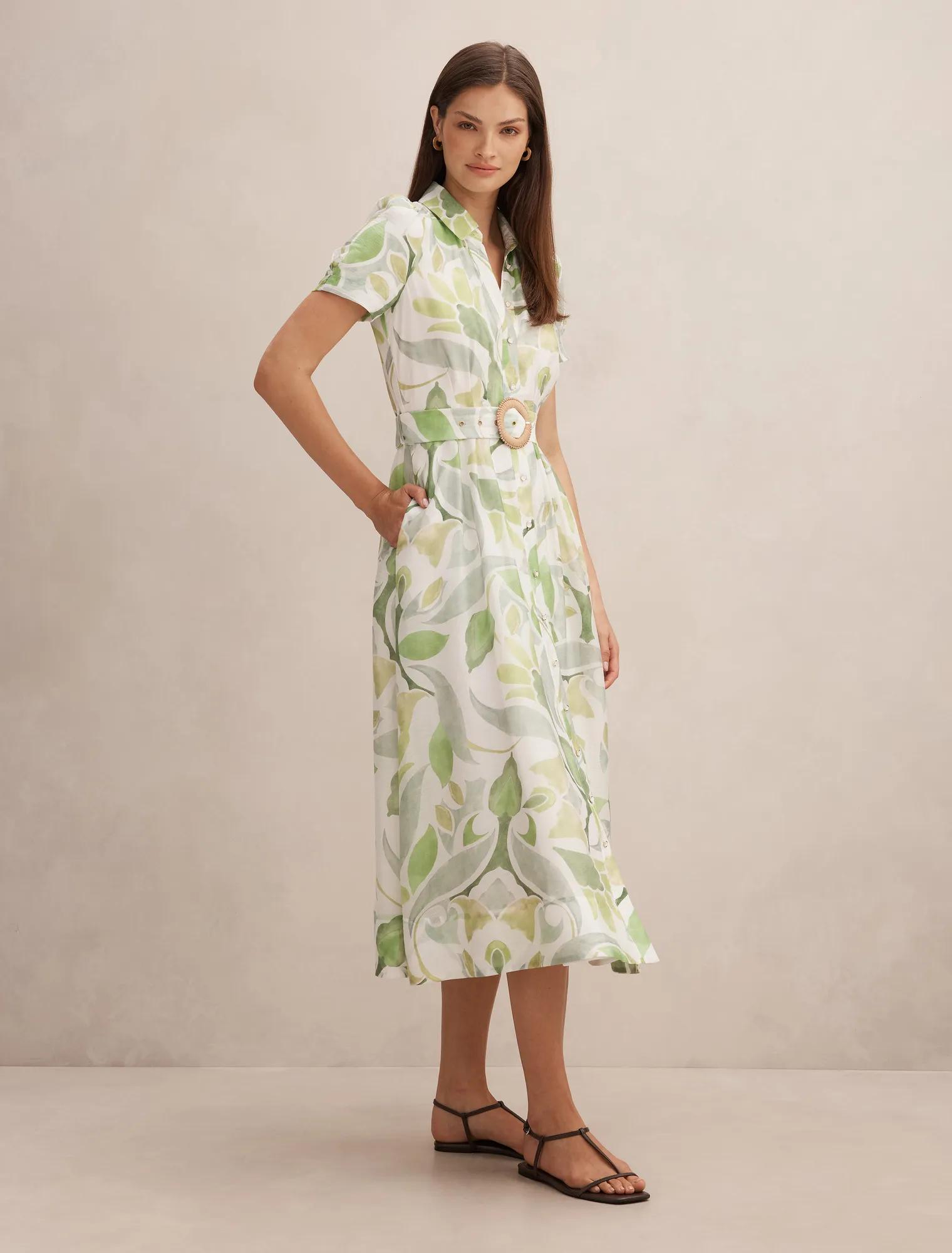 Avery Short Sleeve Seam Detail Midi