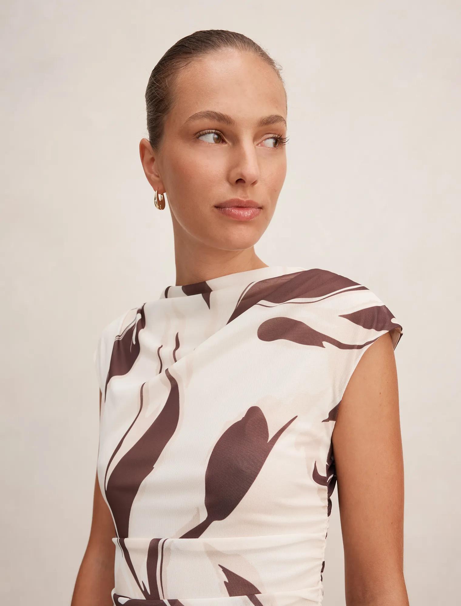 Emery Mesh Ruched Dress