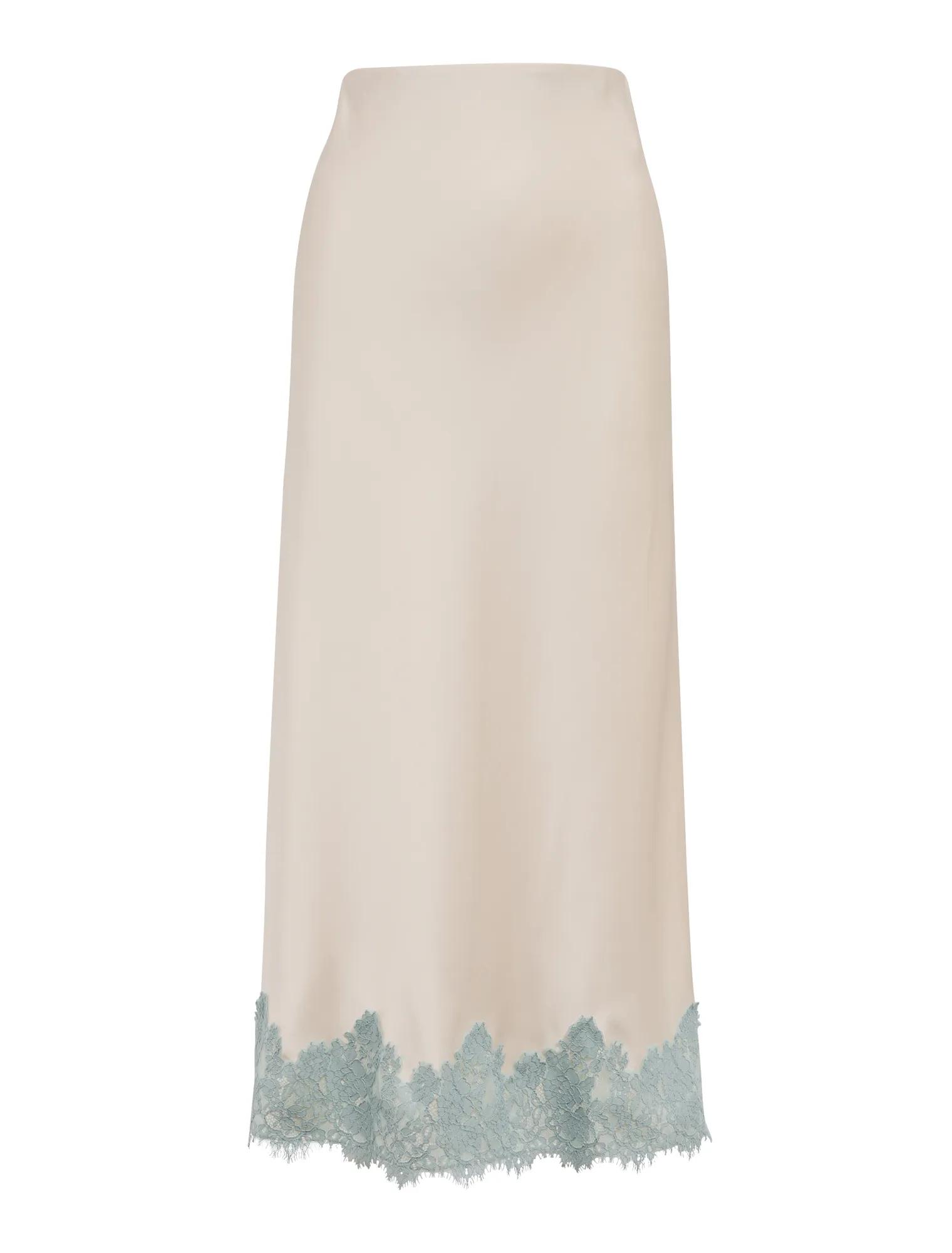 Adele Lace Trim Midi Skirt