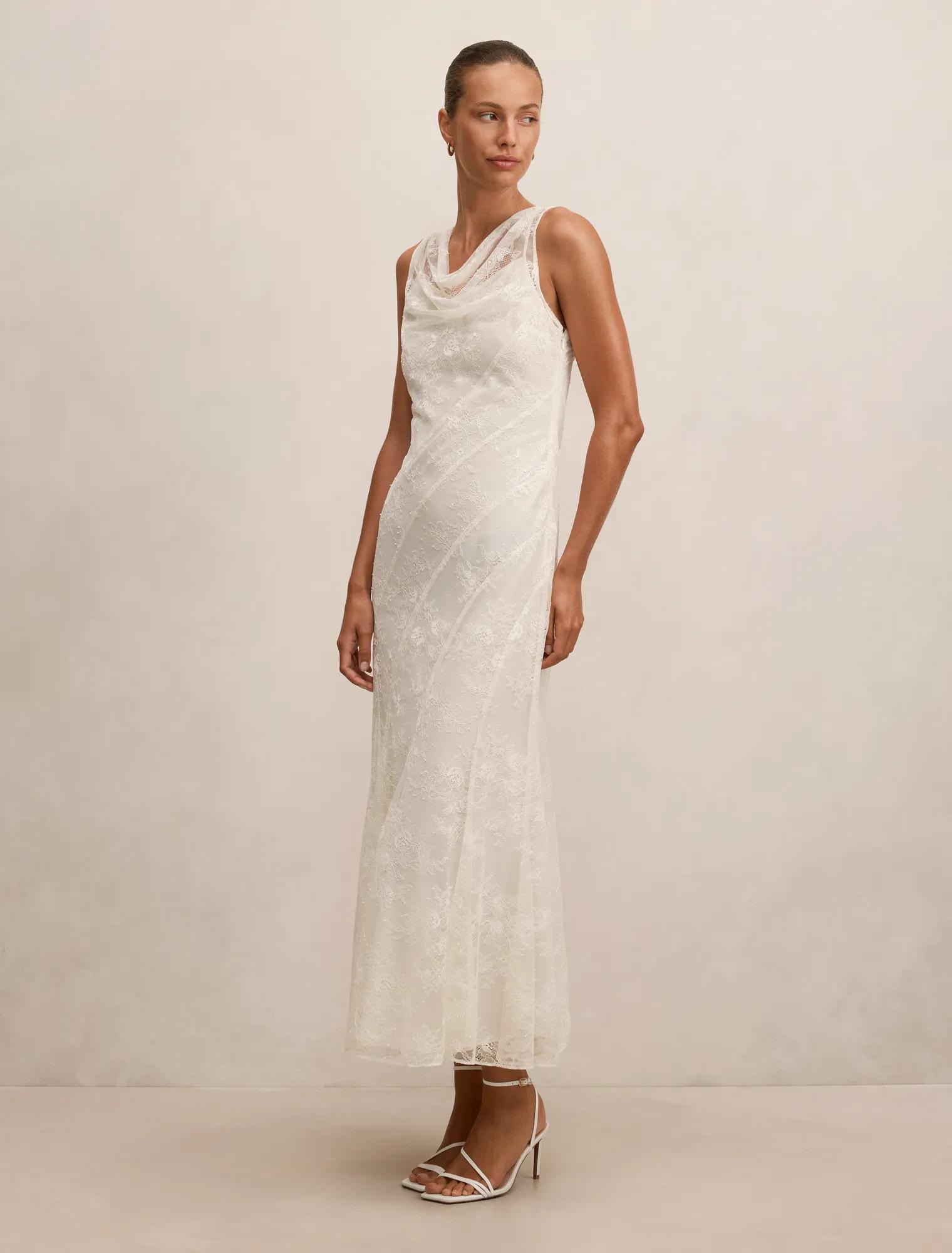 Jenna Panelled Lace Dress