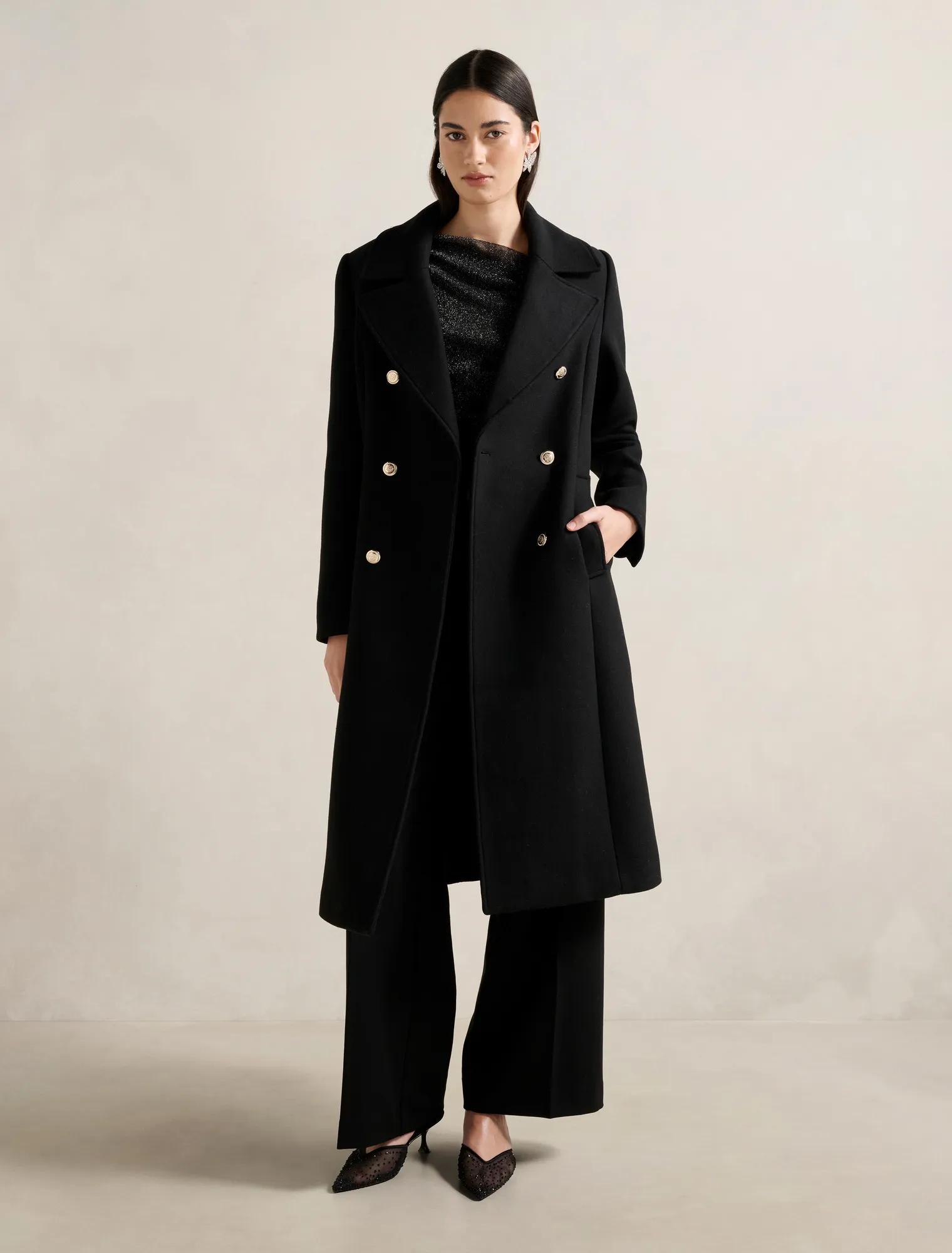 Mandy DB Military Coat in black - Size 0 to 12 - Womens Coats