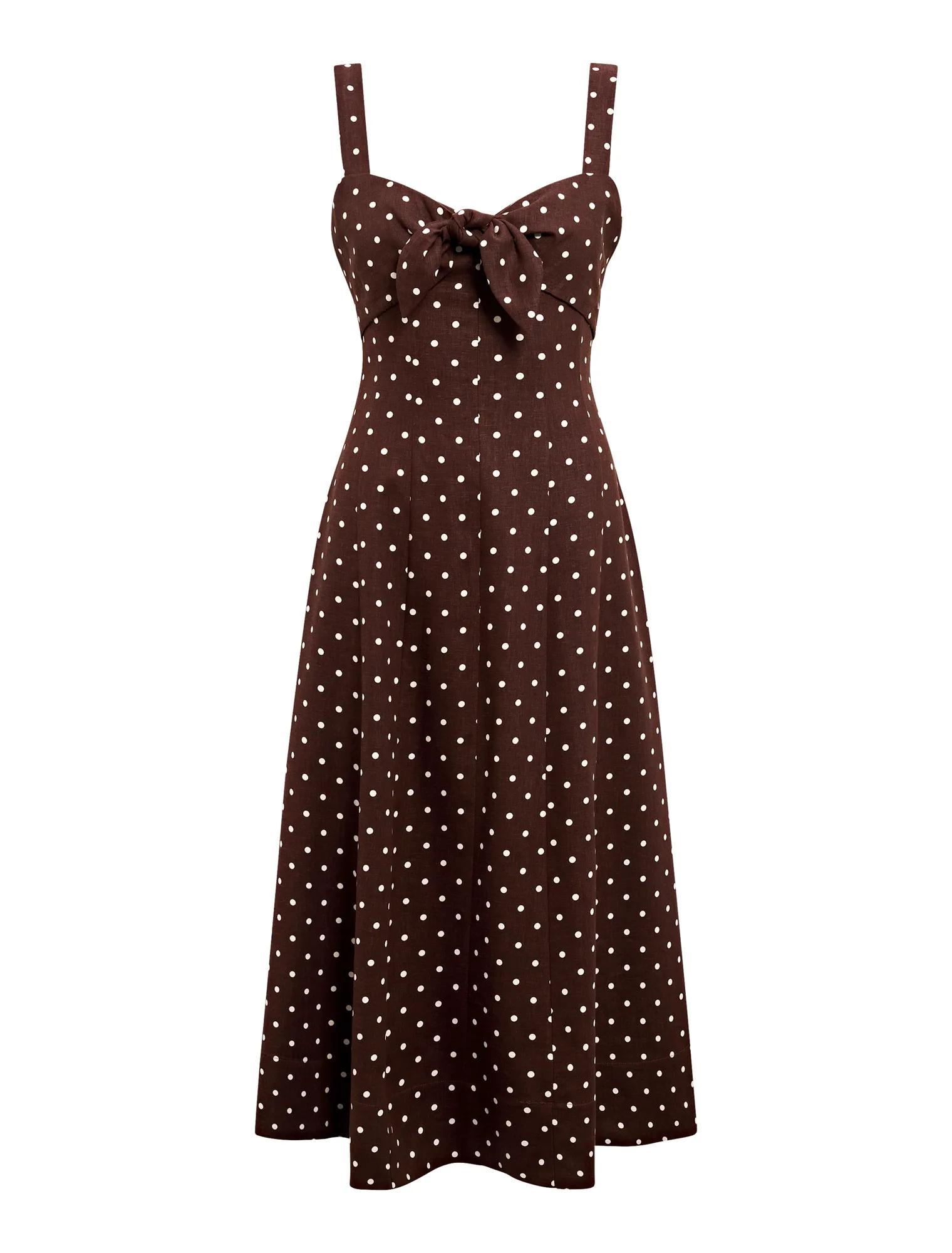 Kara Petite Tie Front Linen Midi