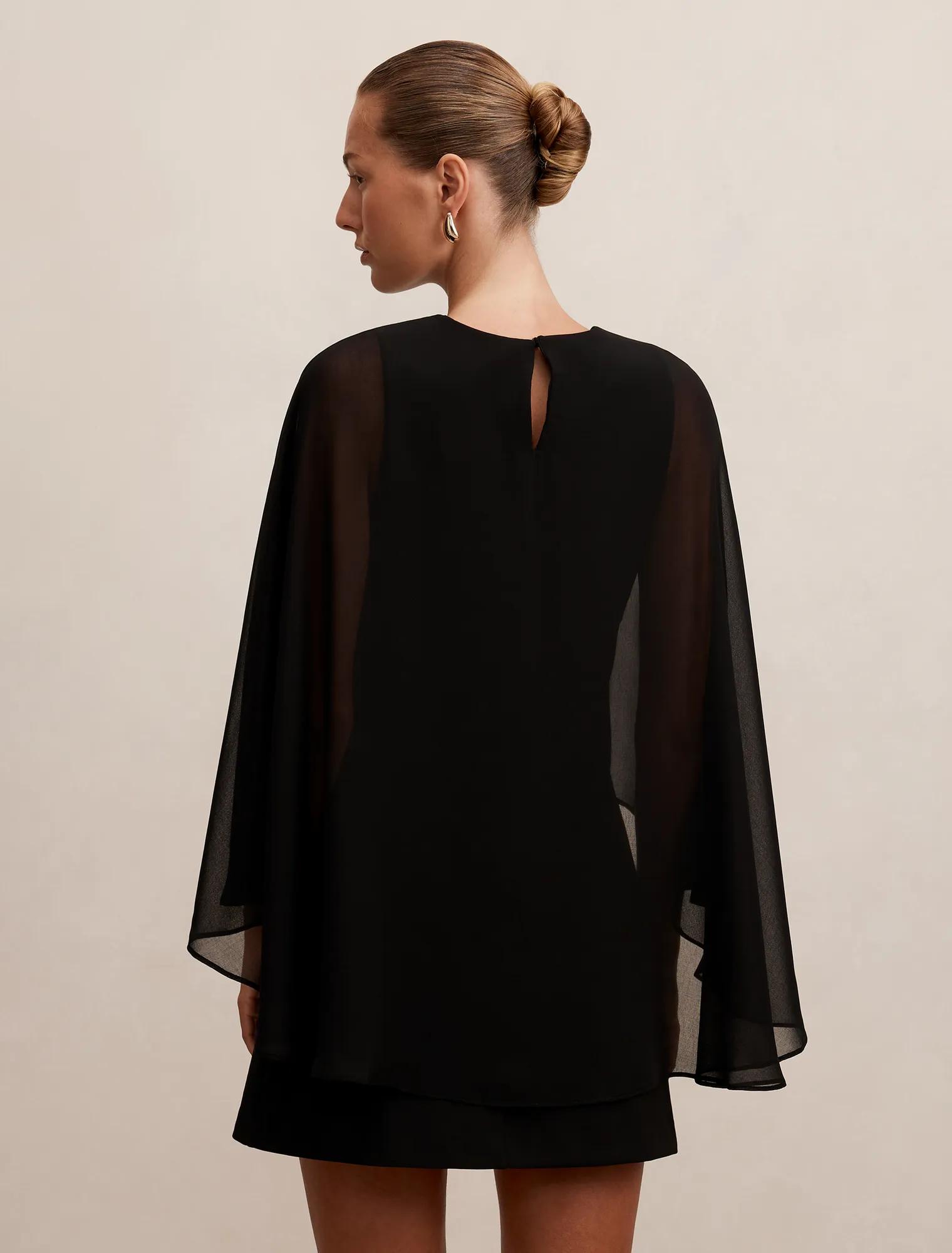 Irena Sheer Cape Mini Dress