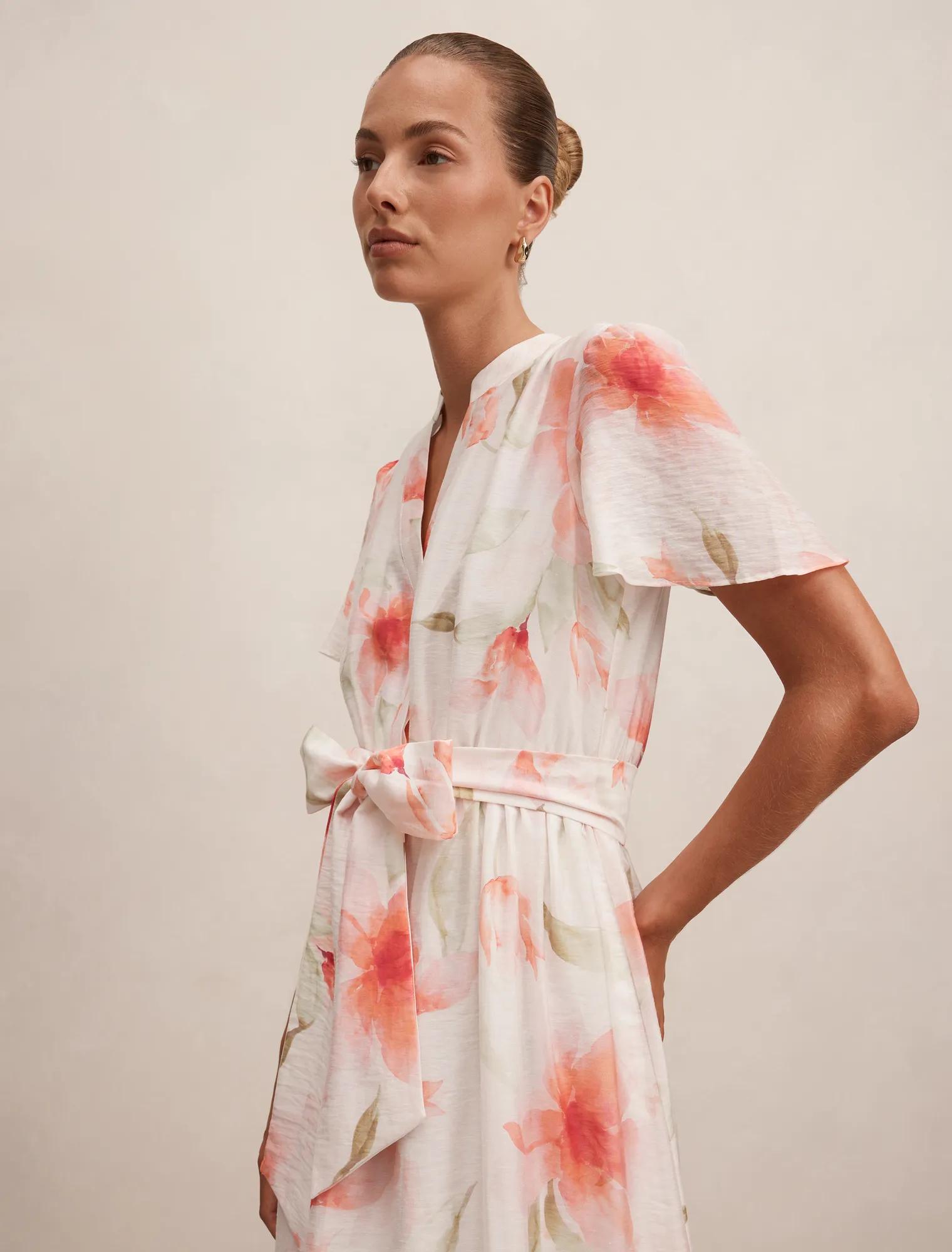 Dahlia Button Tie Midi Dress