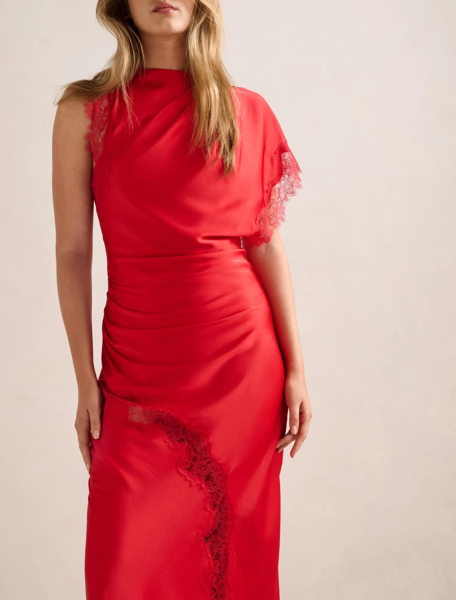 Kody Satin Lace Asym Dress