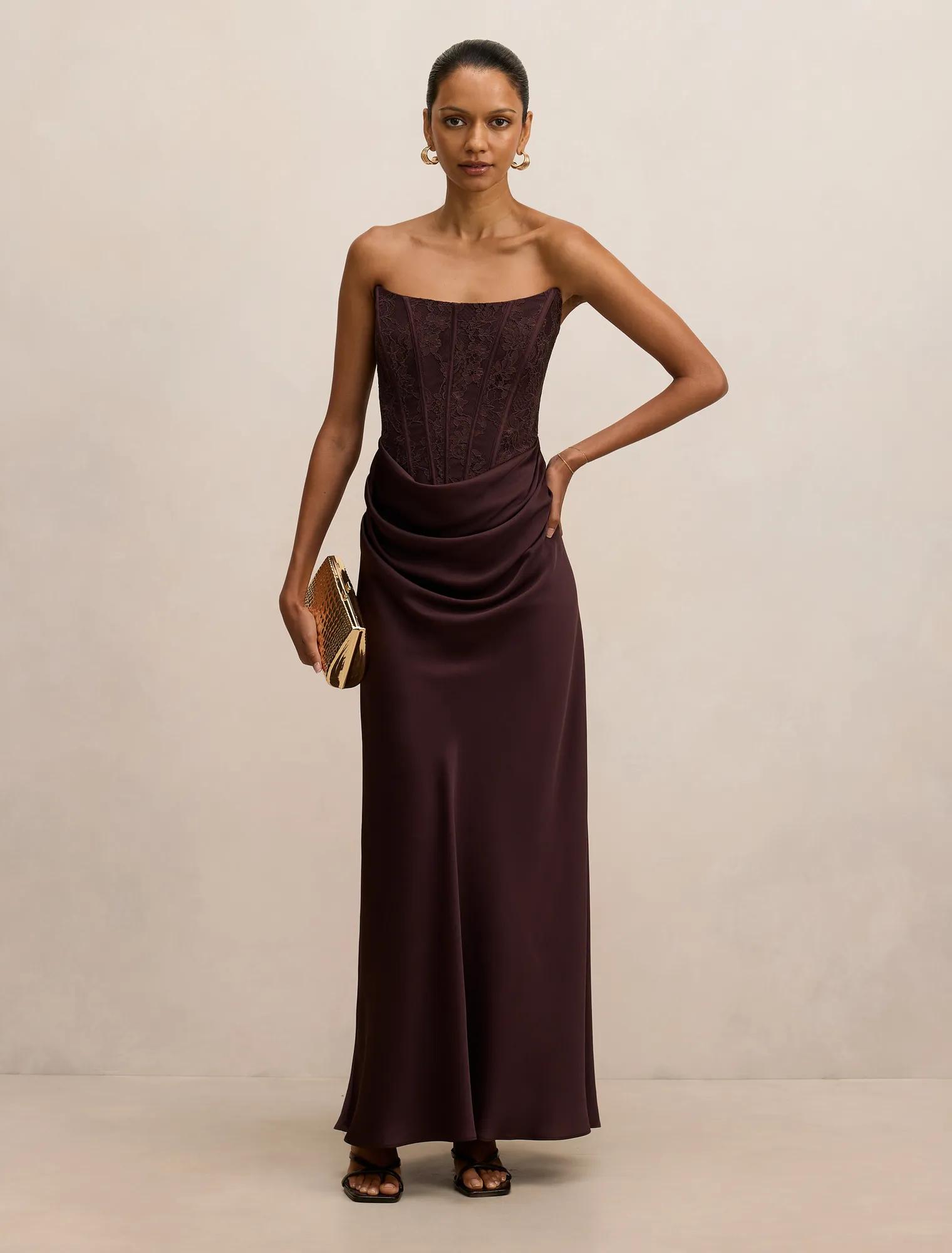 Ivy Petite Lace Corset Maxi