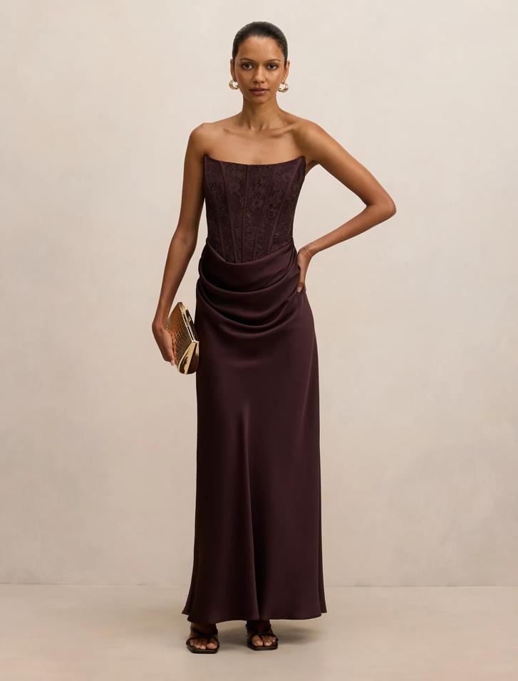 mens brown dress shoes and belt The Caroline Petite Drop Waist Maxi Dress main image 0