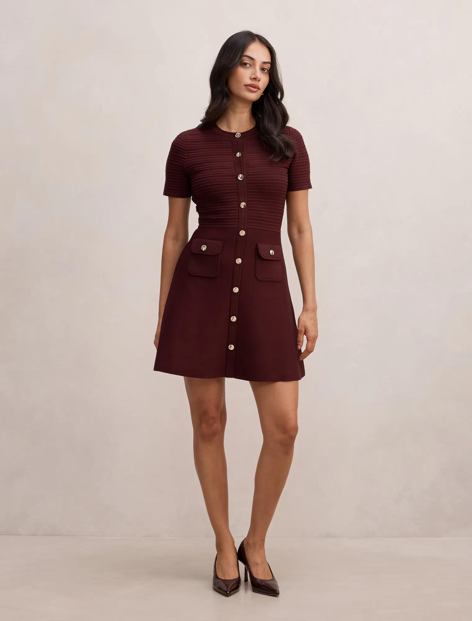 Anika Stitch Interest Knit Mini Dress