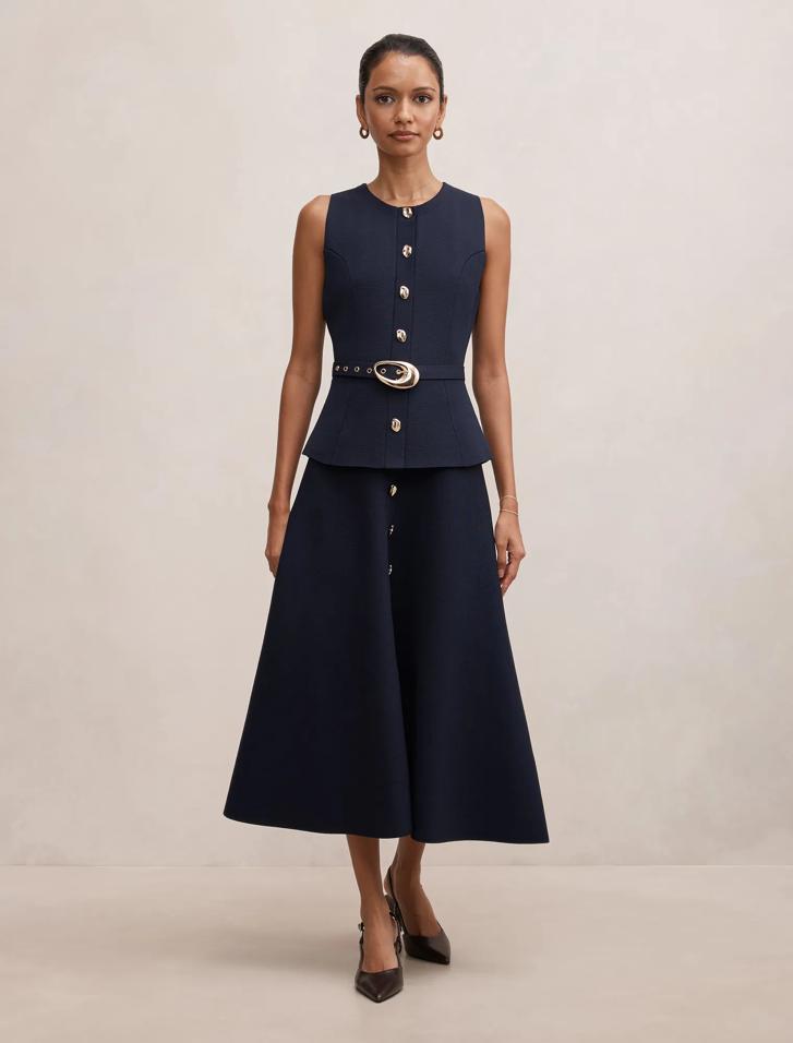 a line midi dress australia Navy - Amelia Petite Layered A-Line - Size 4 to 16 lace top dresses with sizechart-sleeveless-maxi-default Color:custom color Elegant A