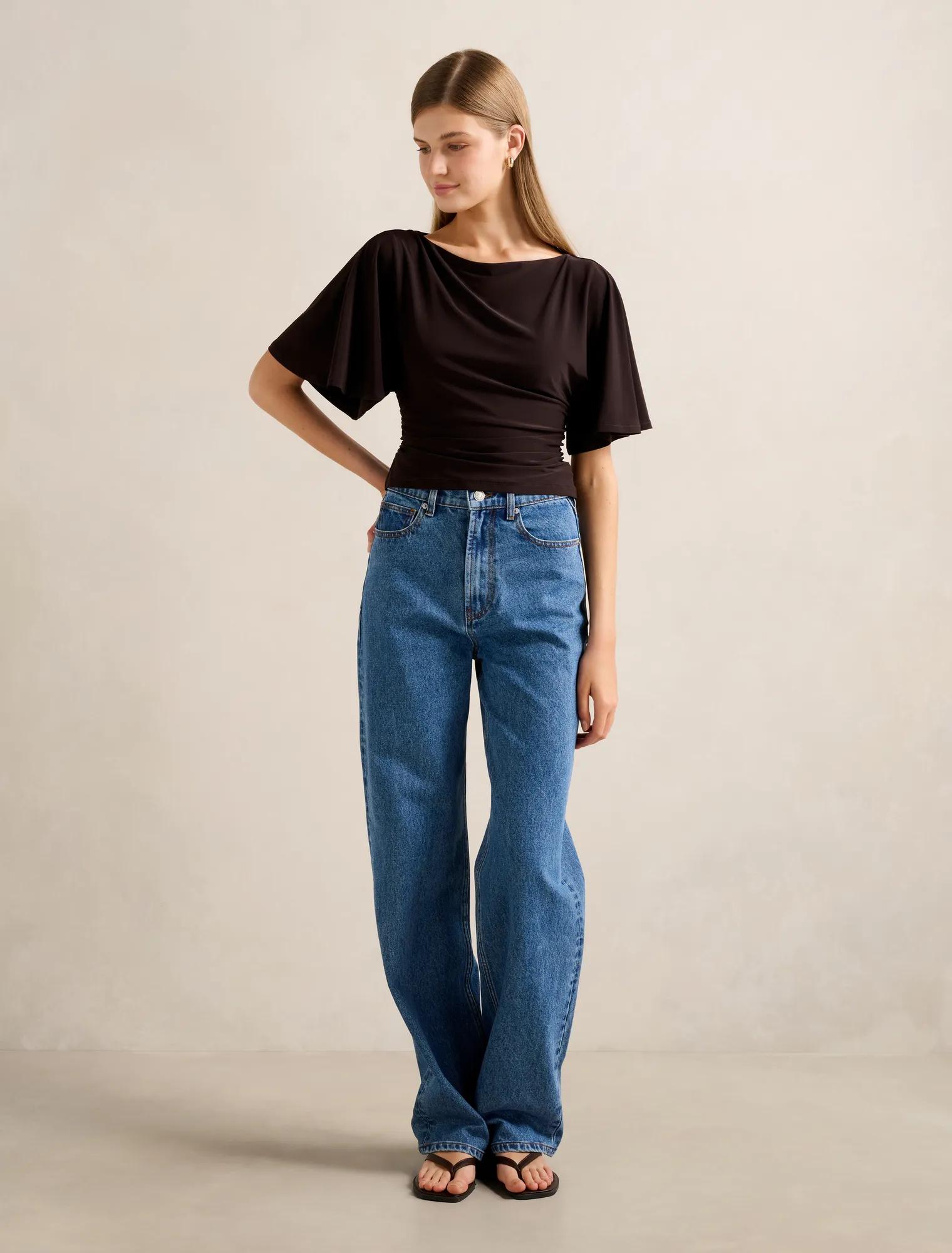 Paige Flutter Sleeve Tie Back