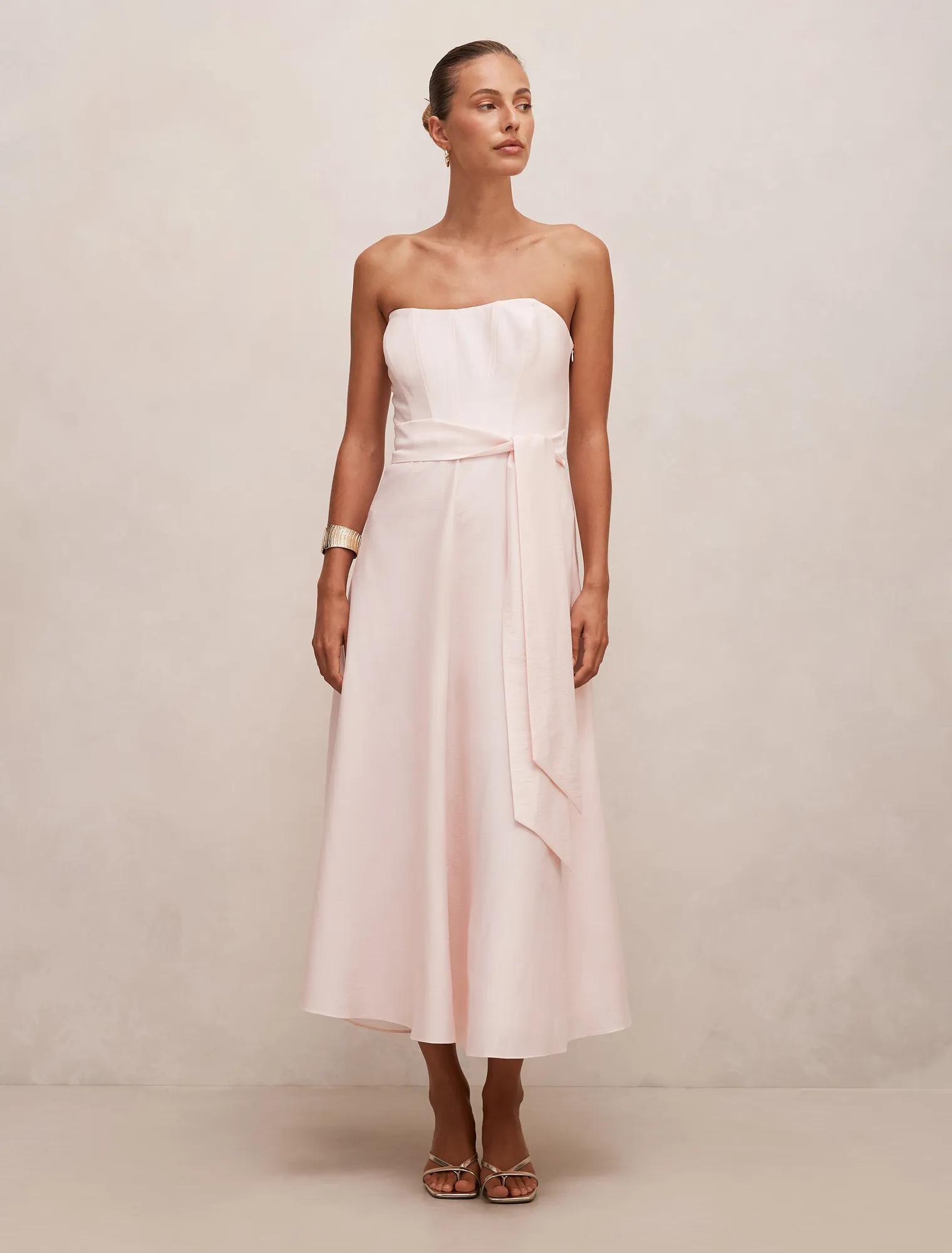 formal plus size cape dress GLS Long Plus Size Cape Sleeve Formal Prom Gown - Blush - XS main image 0
