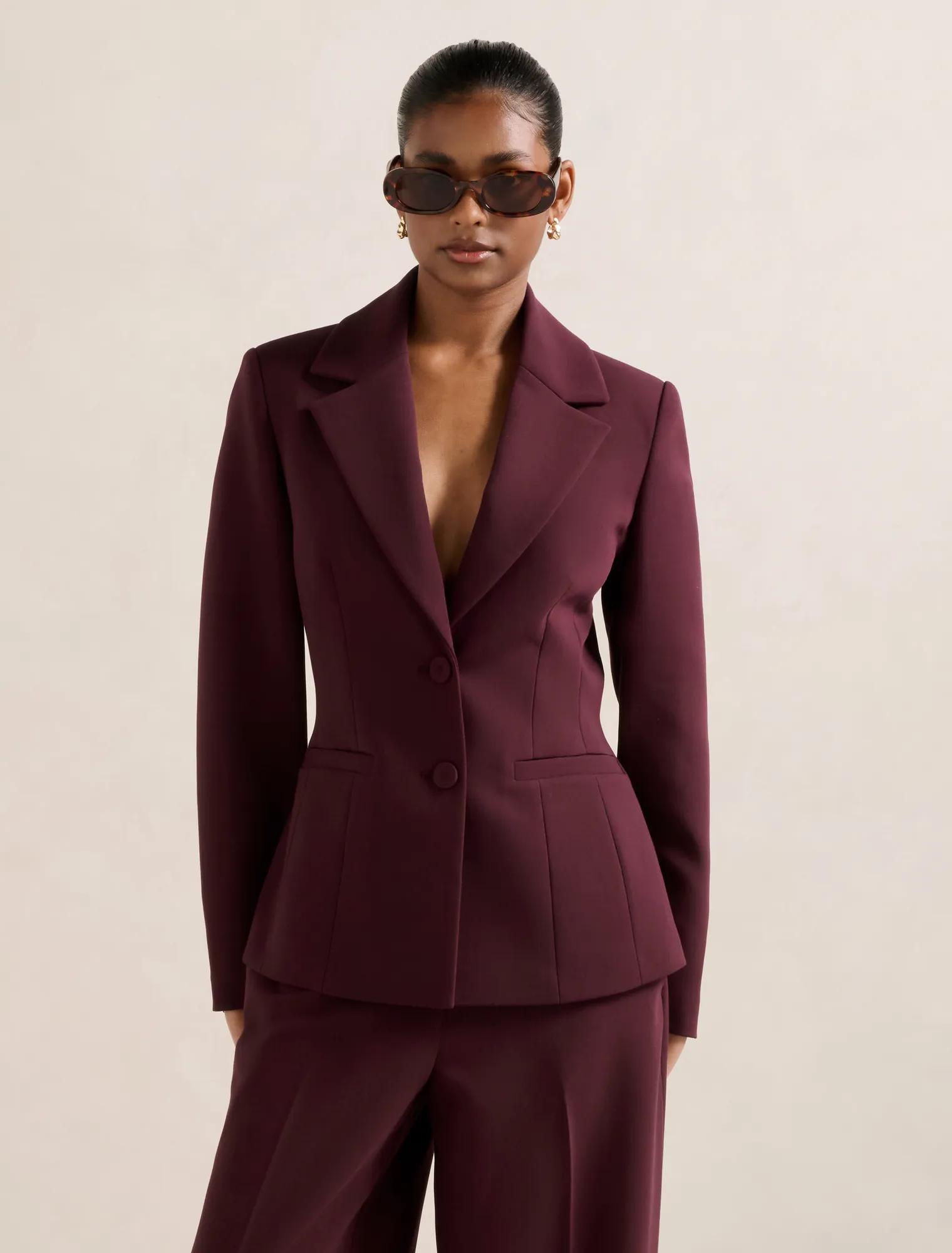 Lee Petite Nipped Waist Blazer in Red Size to 16 Womens Blazers