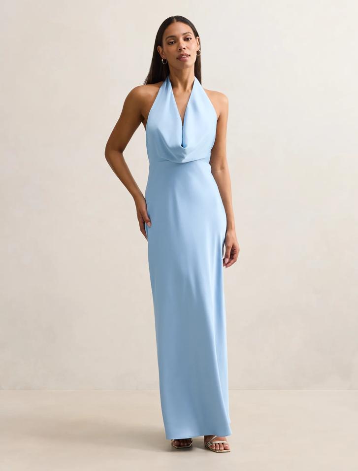 Becca Cowl Halter Satin Gown - Women's Fashion | Forever New