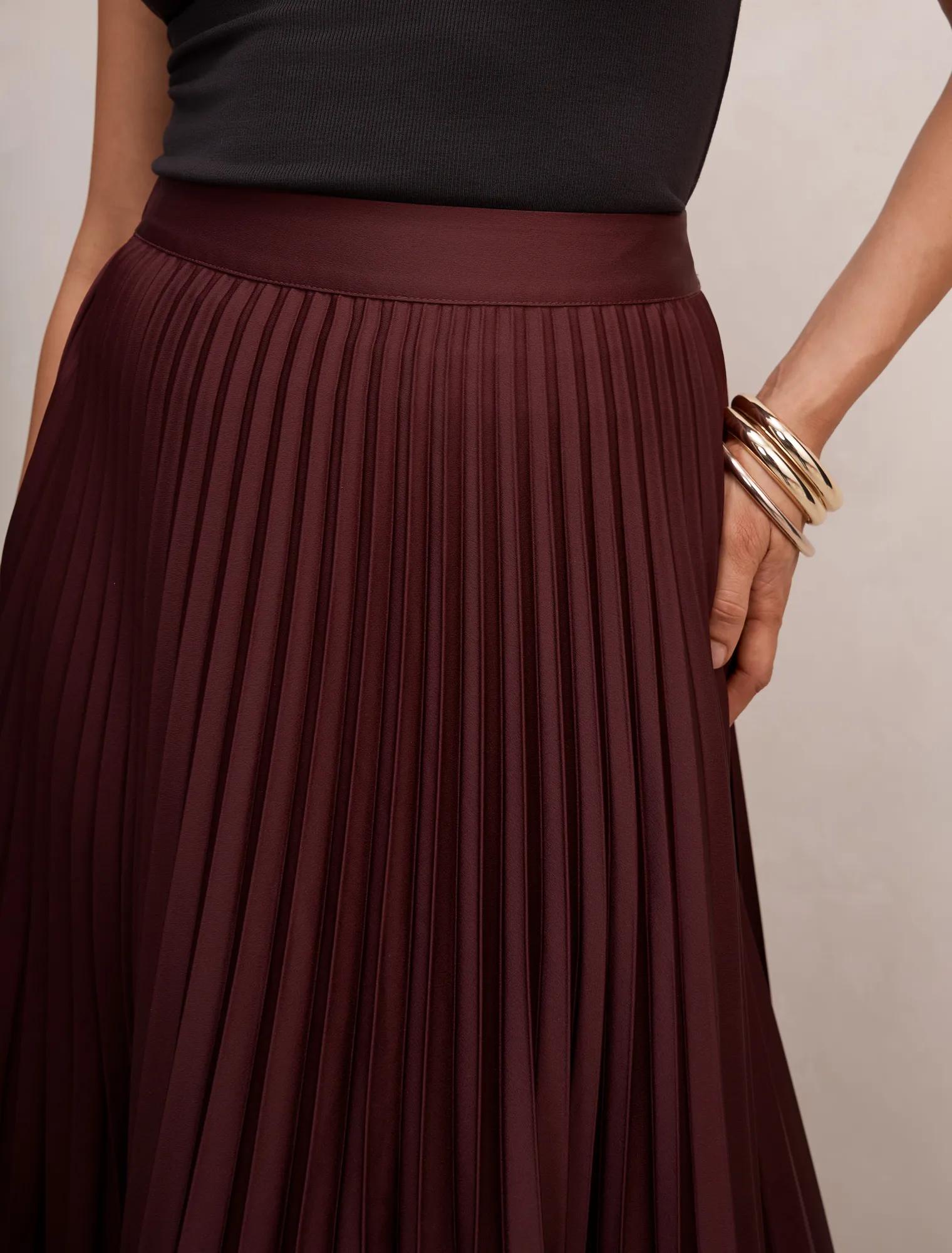 Ester Satin Pleated Skirt