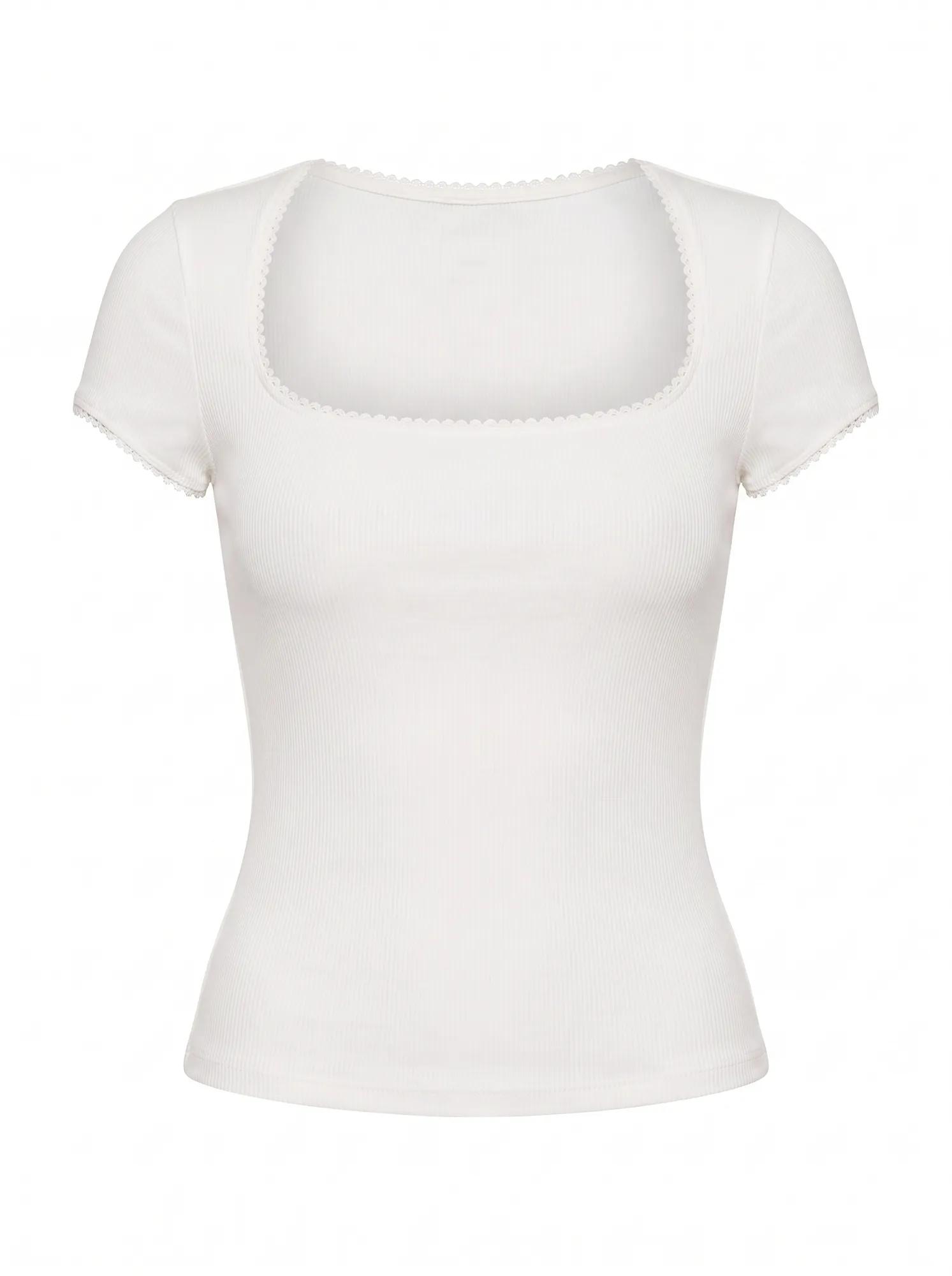 Esther Scoop Neck Trim Tee