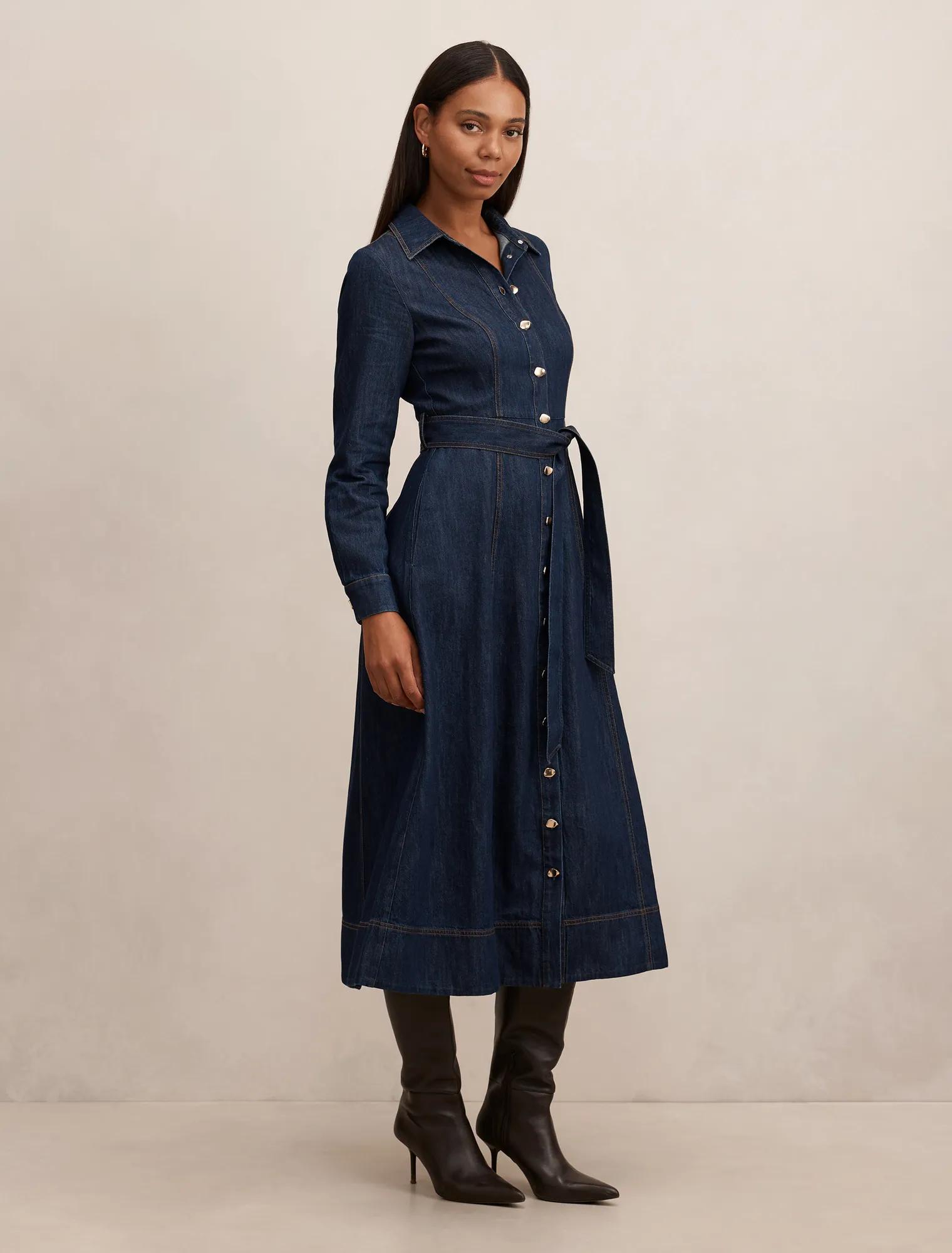 Haven Long Sleeve Denim Dress