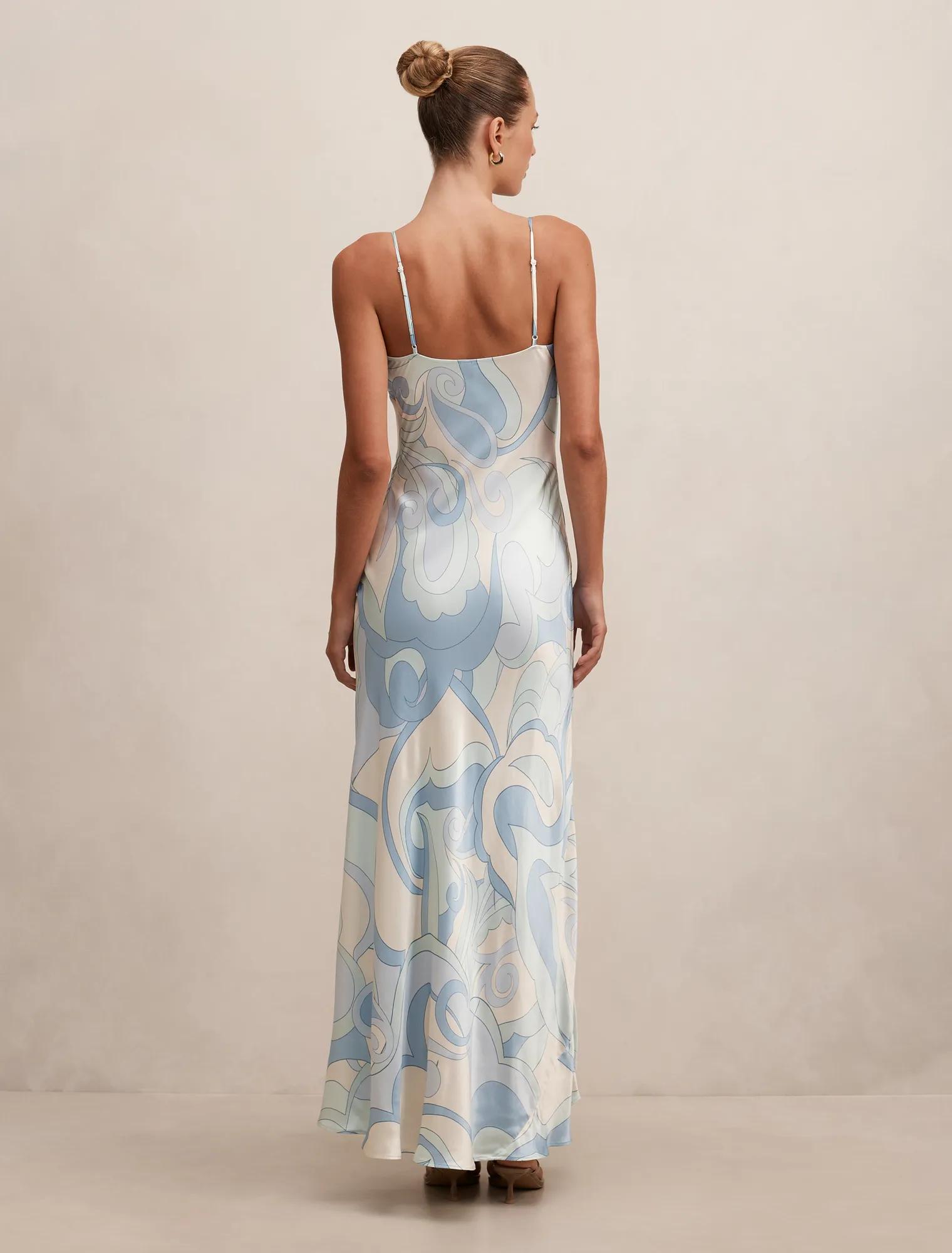 Tyler Satin Cowl Slip Maxi