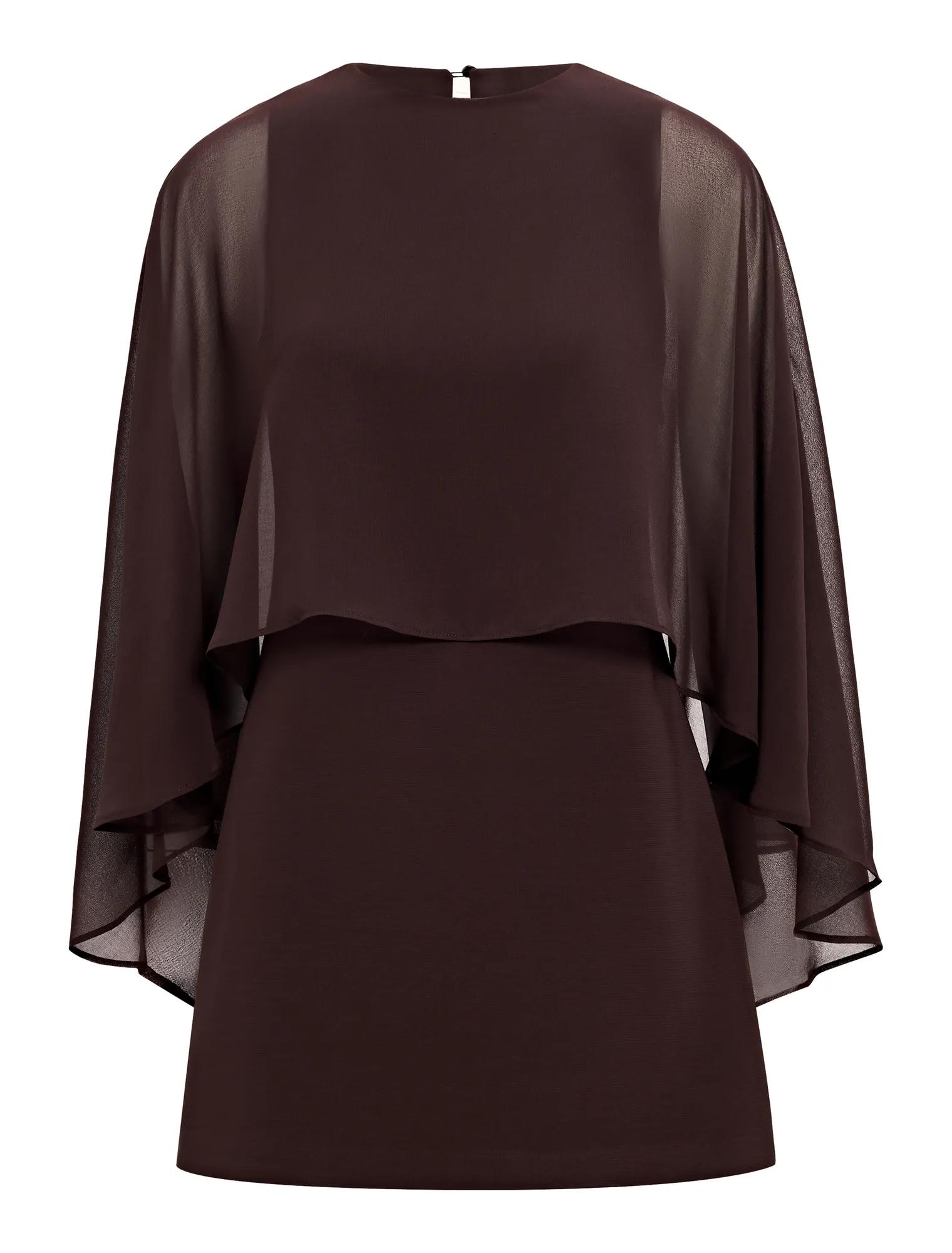 Irena Petite Sheer Cape Mini Dress