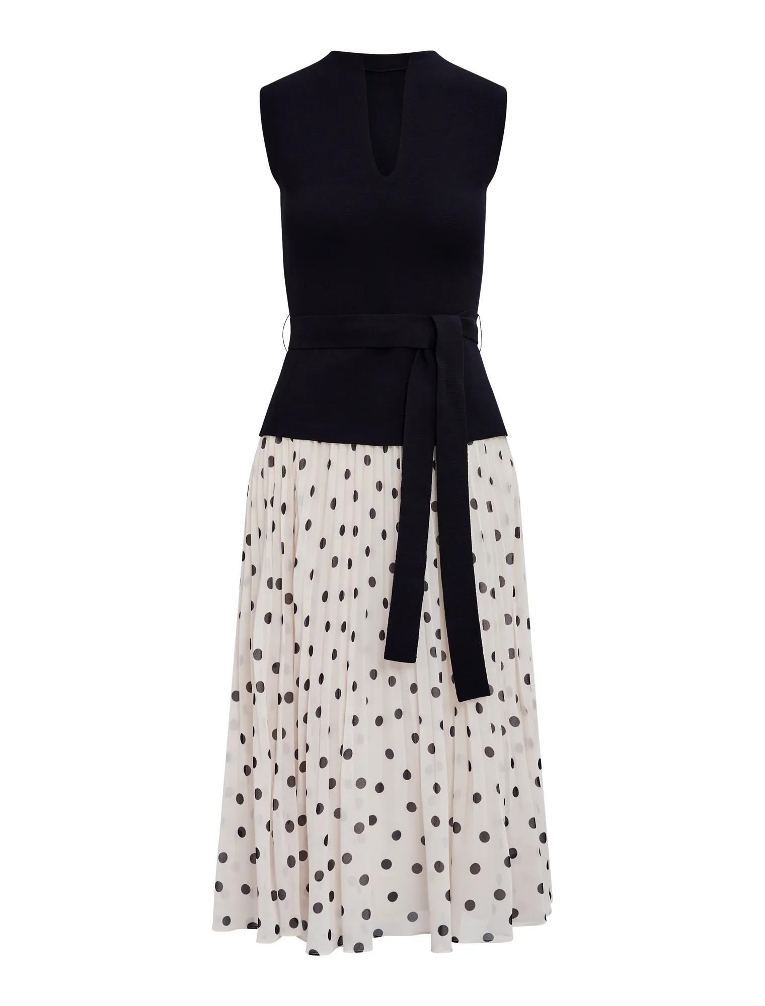 Tanya Petite Woven Mix Knit Dress