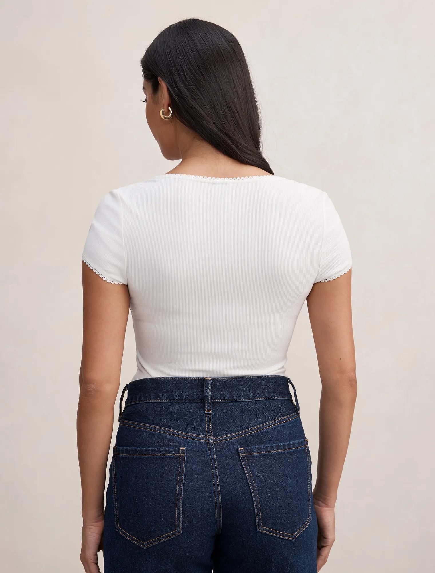 Esther Scoop Neck Trim Tee