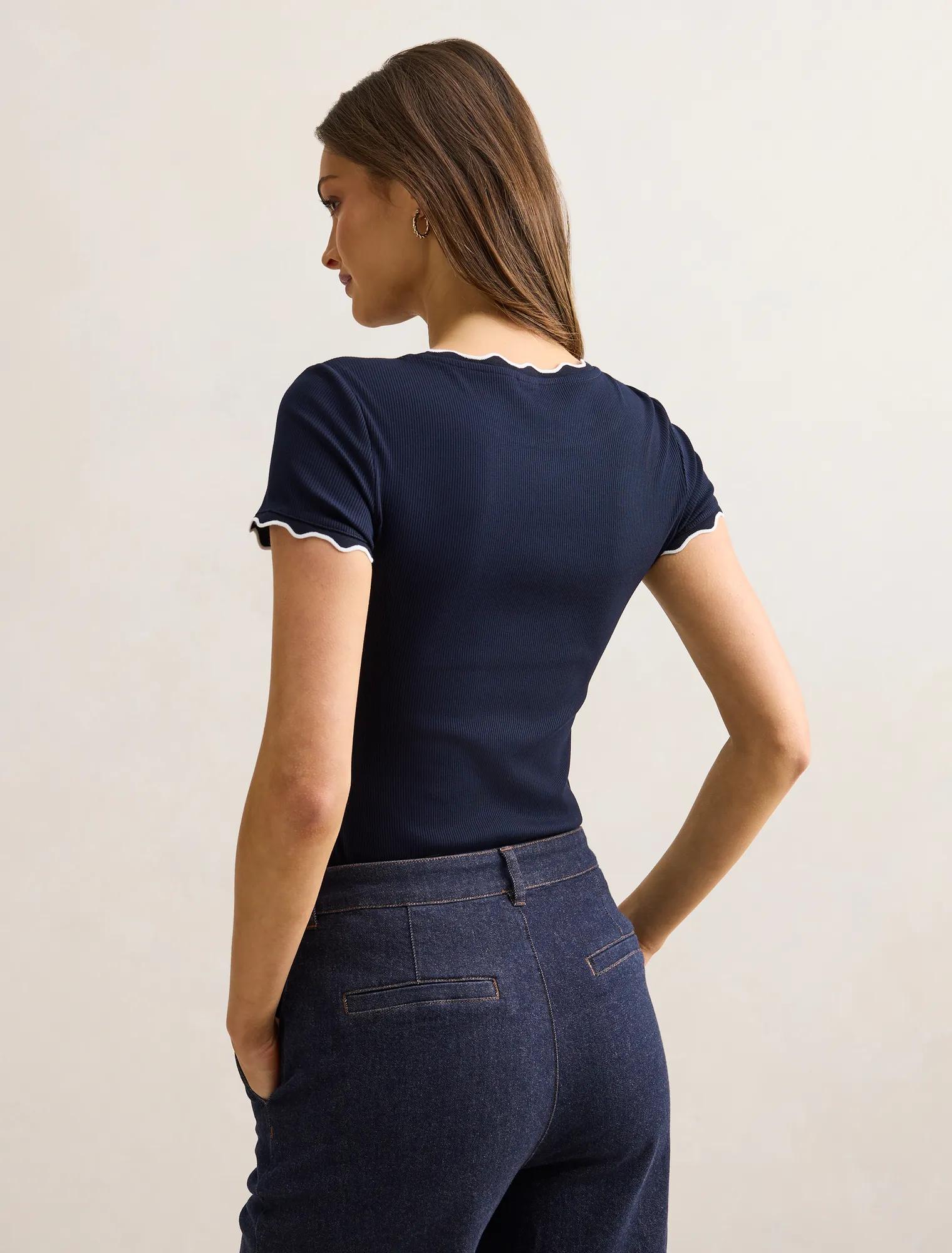 Rebecca Scallop Trim Top