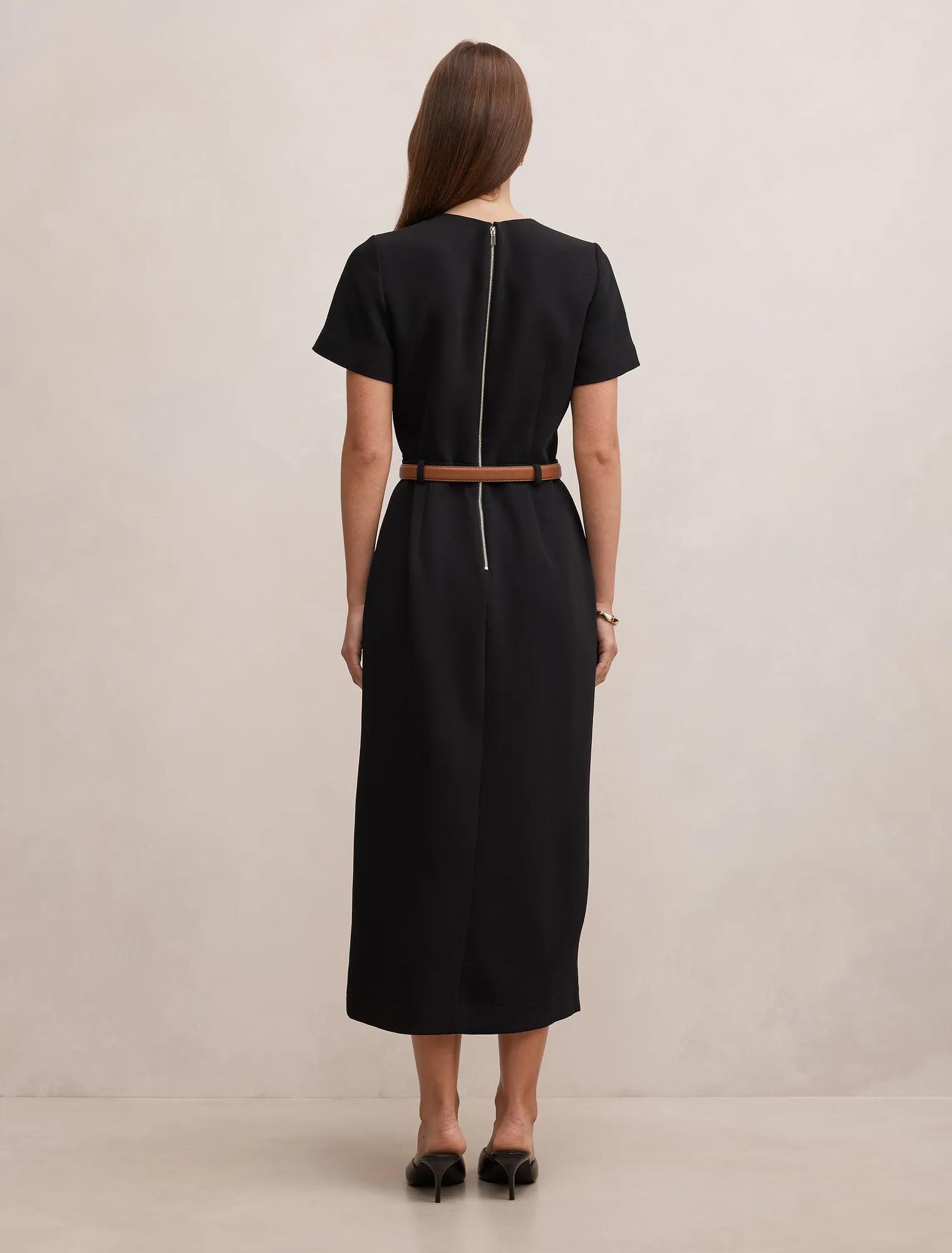 Bailee Belted Tailored Midi Dress