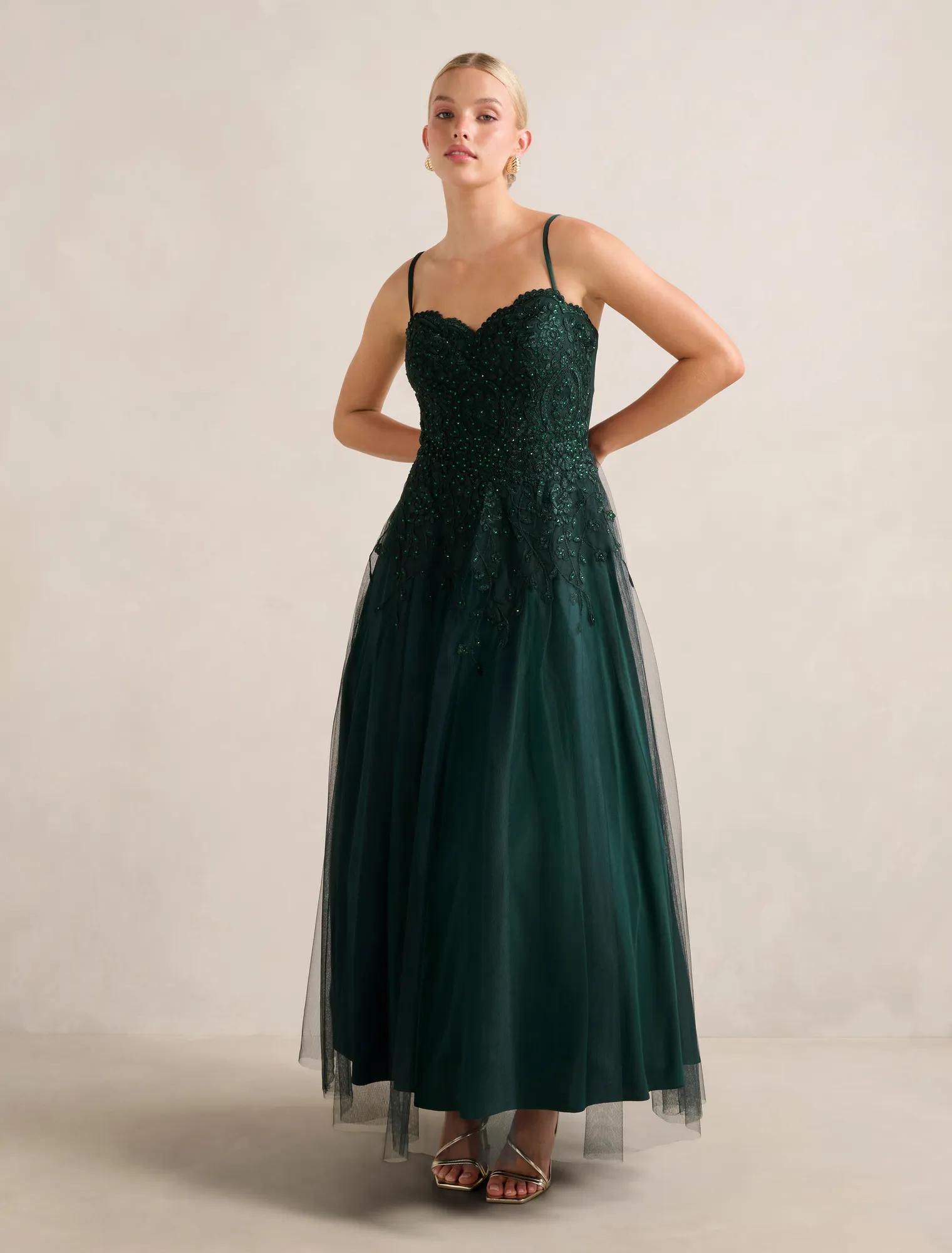 green emerald velvet dress FOREVER NEW main image 1