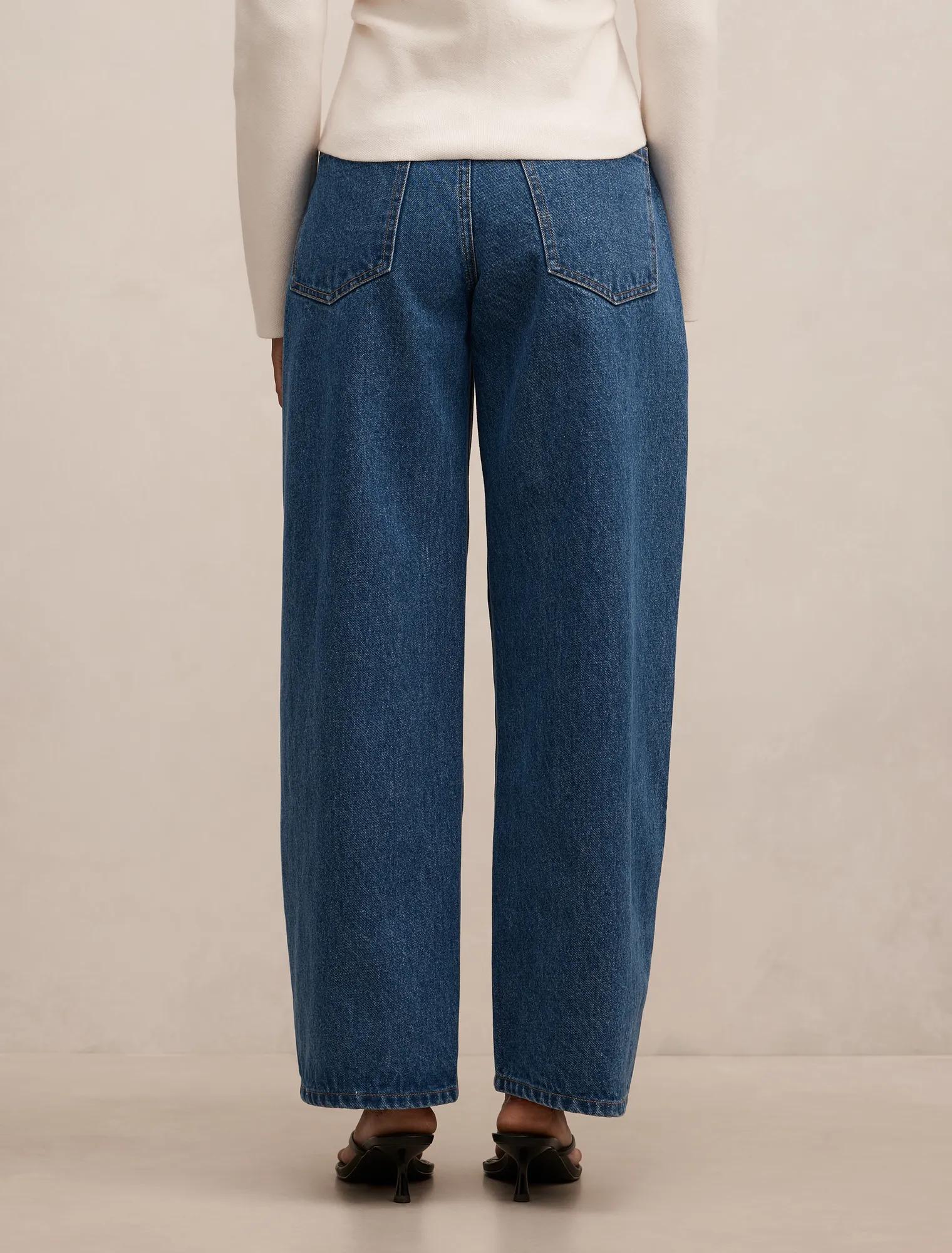 Emma Petite Mid Rise Barrel Jean
