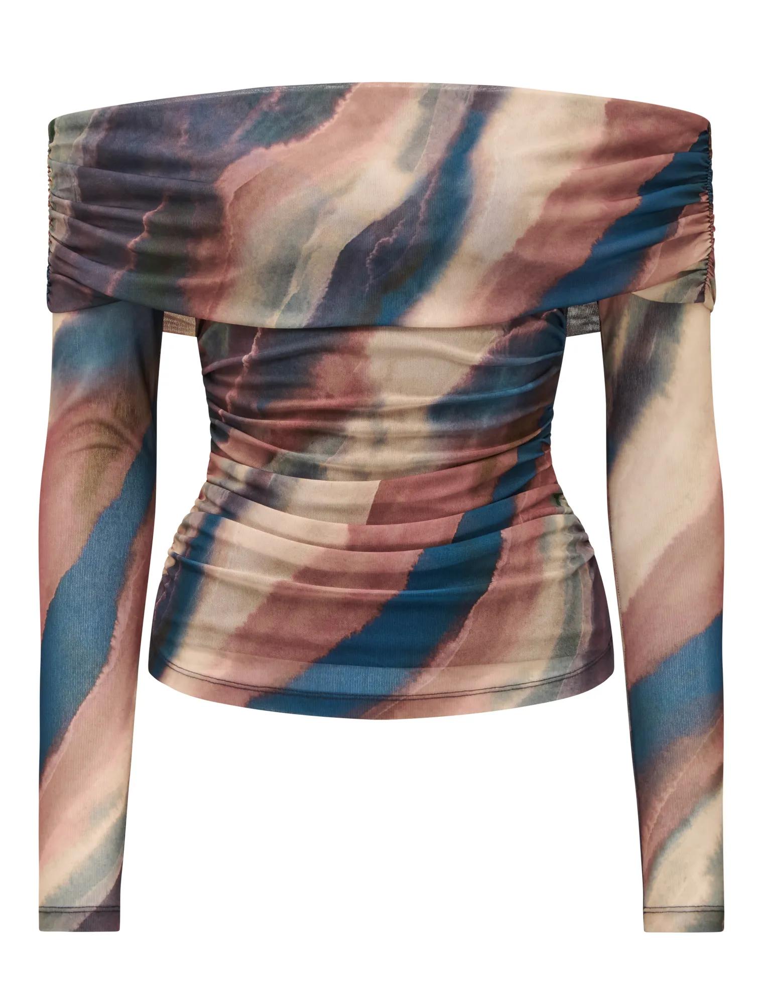 Kaia Mesh Ruched Top