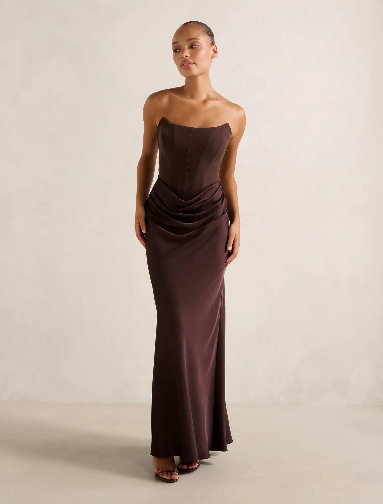 princess polly baby blue dress In Your Dreams Bandage Maxi Dress - Burgundy main image 1