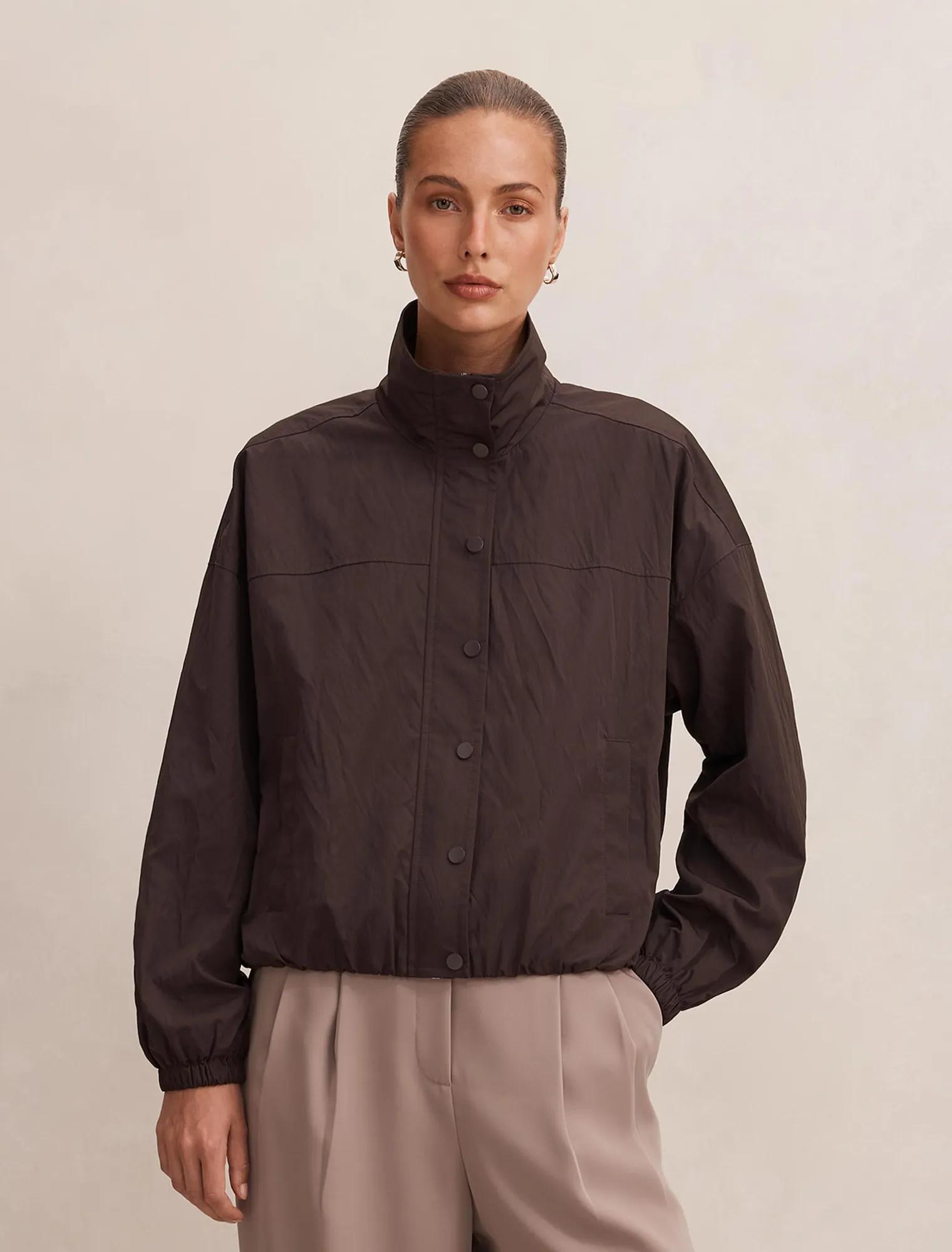 Eliza Funnel Neck Windbreaker Jacket