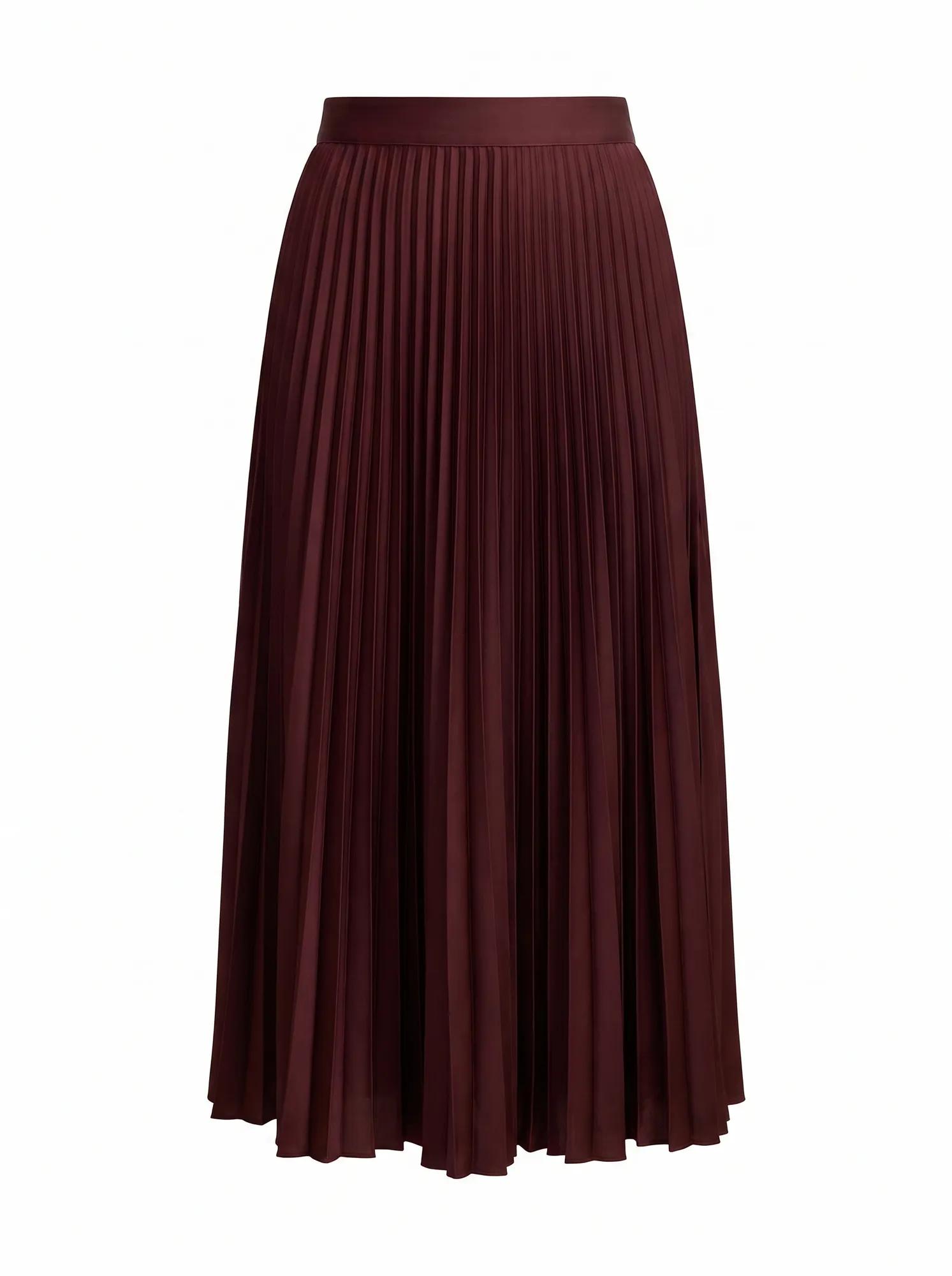 Ester Satin Pleated Skirt