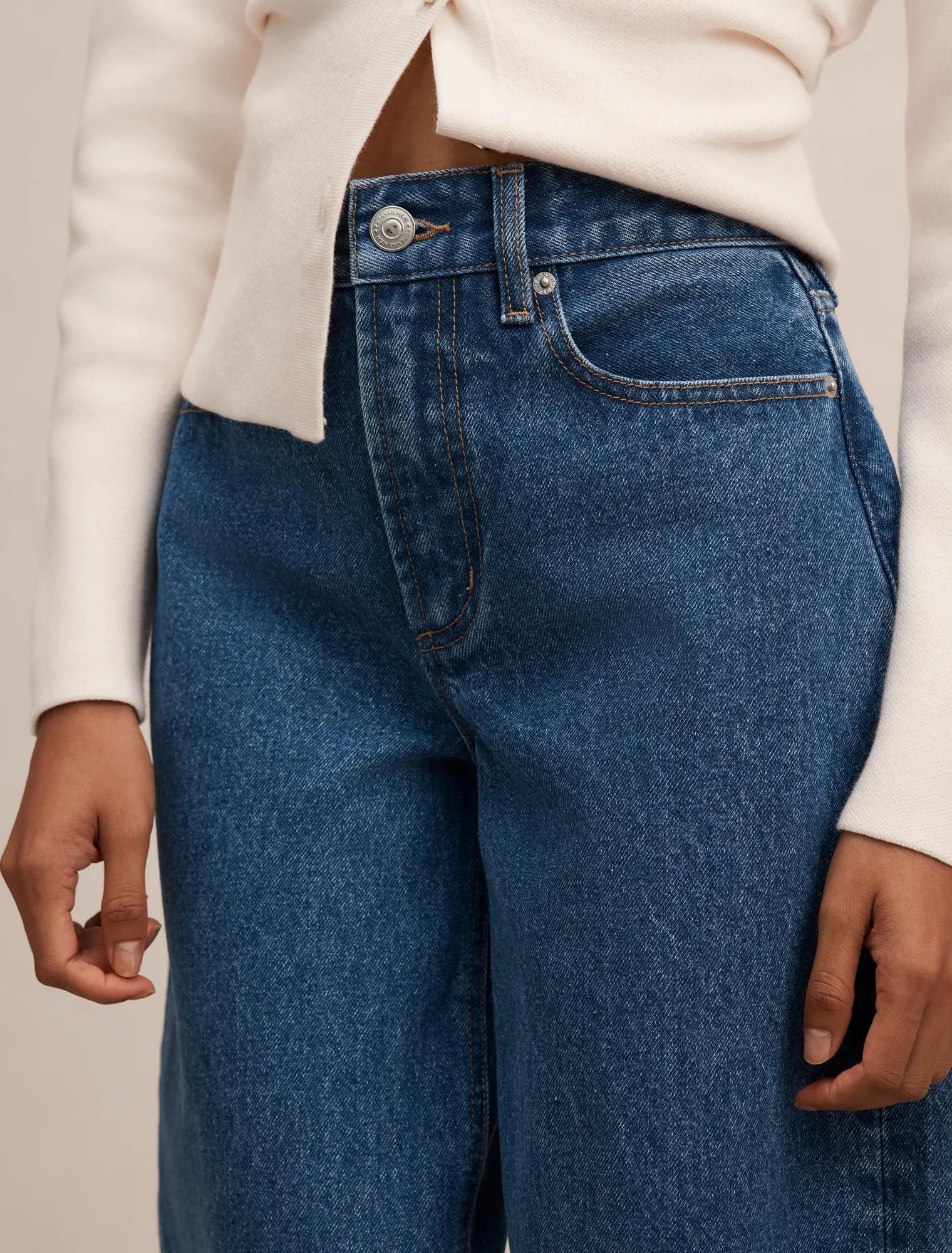 Emma Petite Mid Rise Barrel Jean