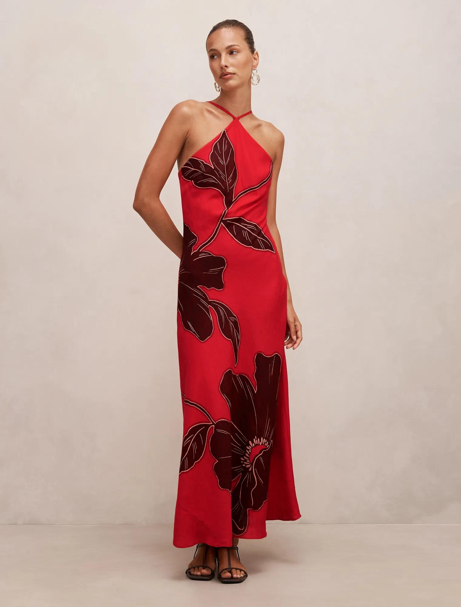 Nova Arrow Neck Maxi Dress