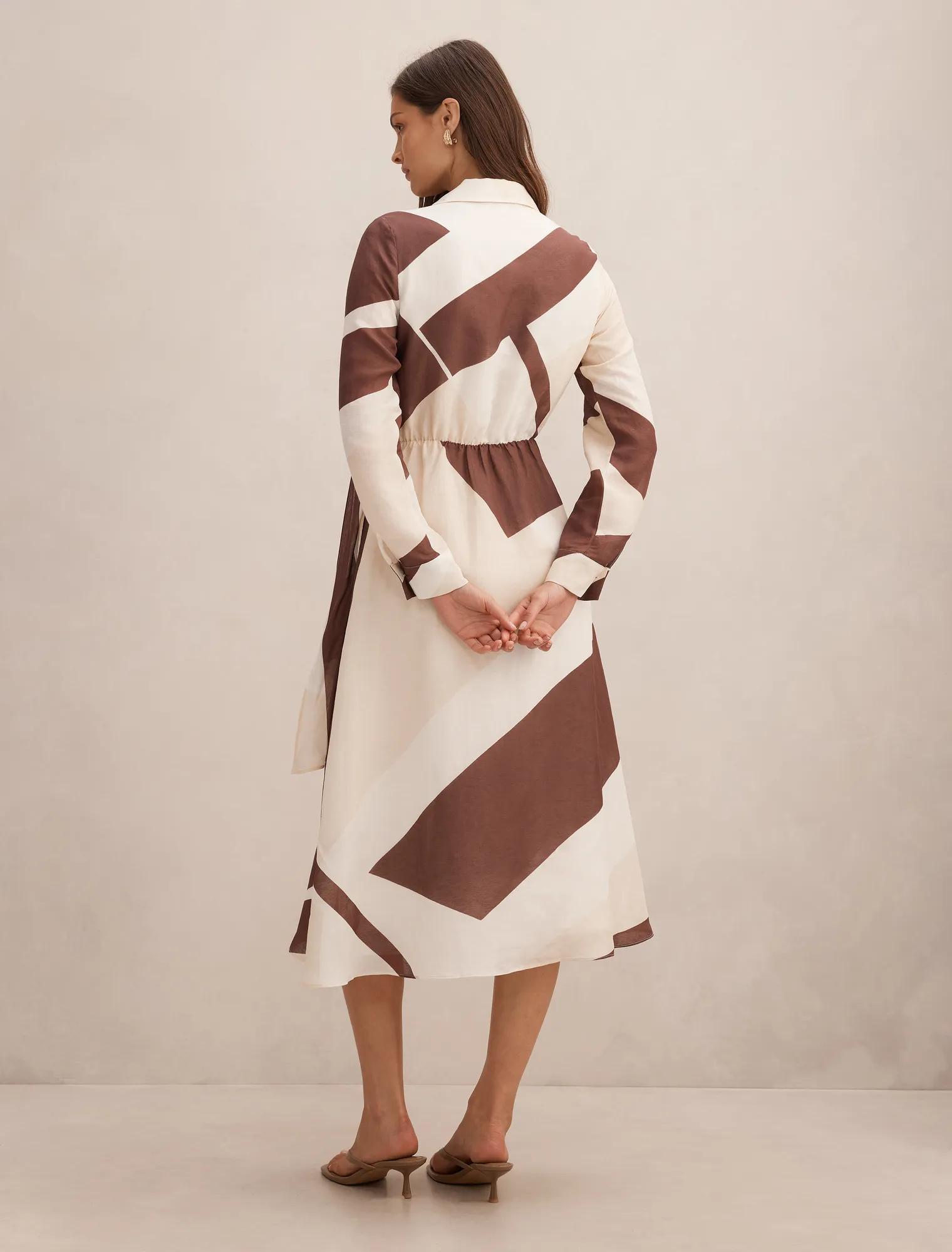 Angelina Long Sleeve Tie Midi Dress