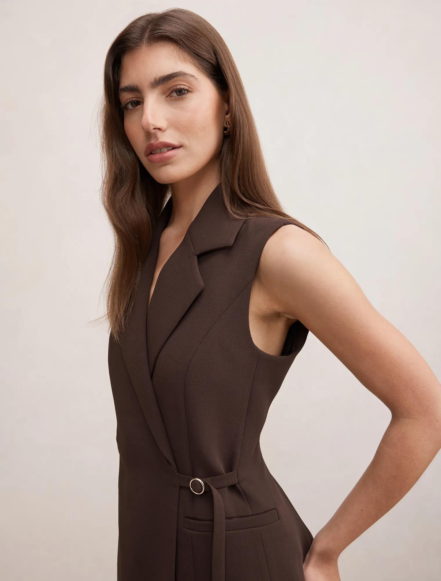 Demi Tie Sleeveless Blazer