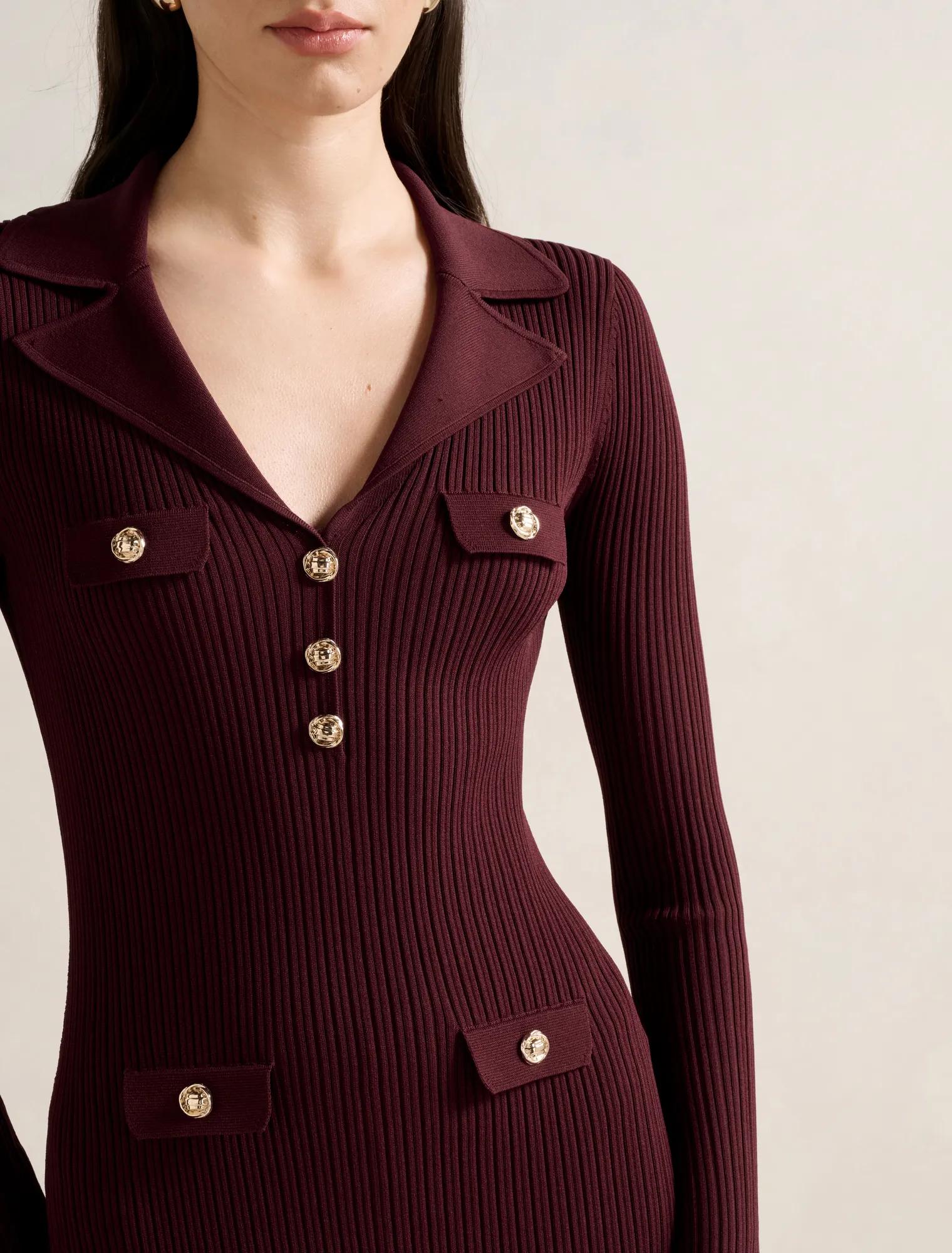 Alessandra Rib Knit Midi Dress