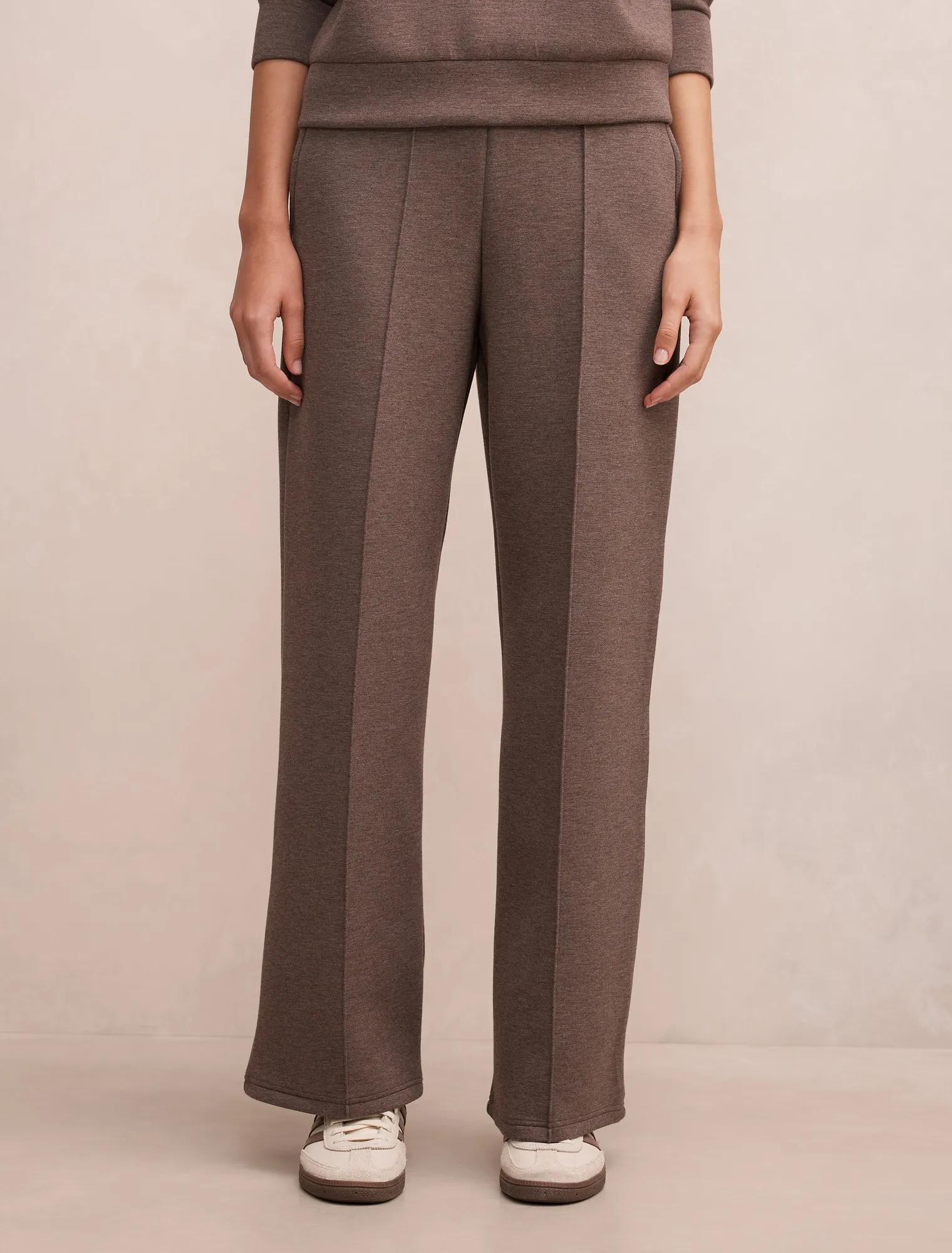Forever New Women's Hunter Wide Leg Joggers in Mocha Marle, Size Small Viscose/Polyamide/Elastane
