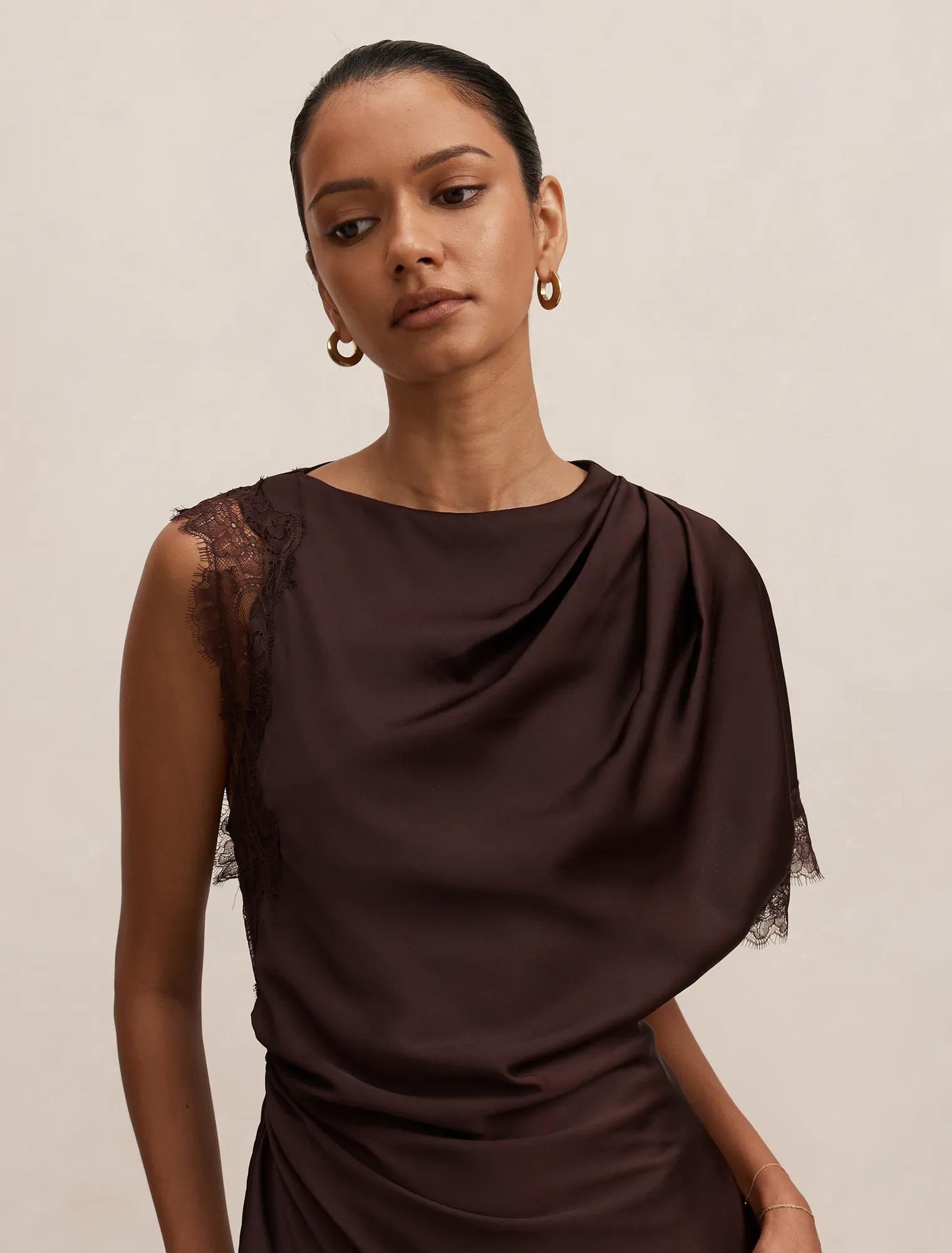 Giselle Petite Satin Lace Mini