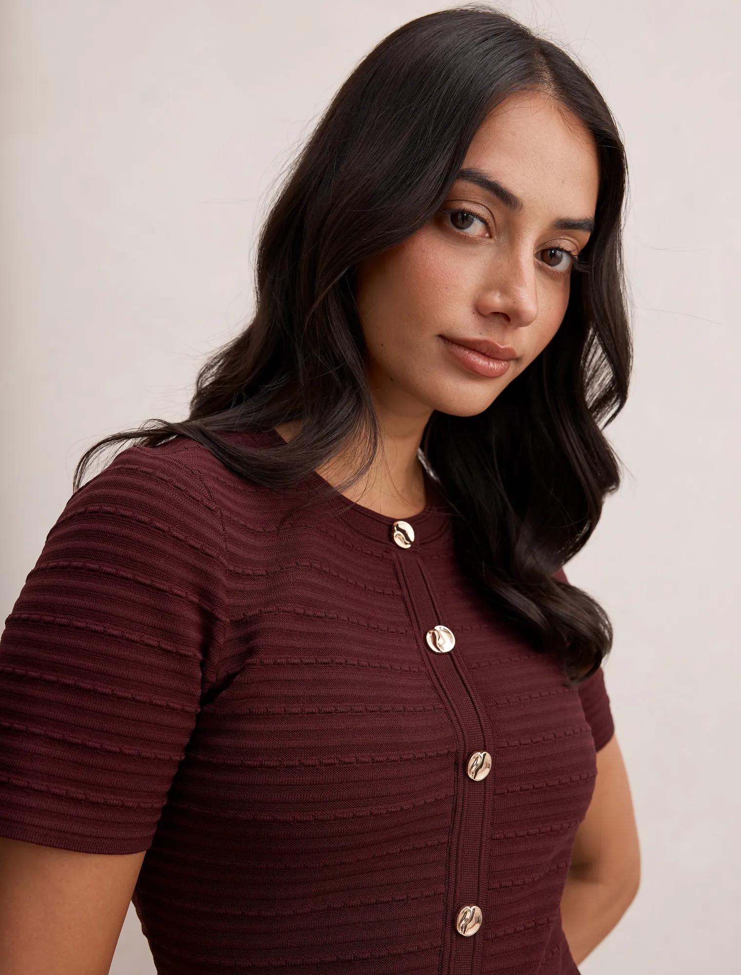 Anika Stitch Interest Knit Mini Dress
