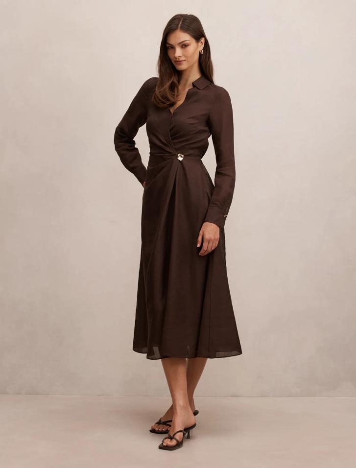 francesca brown dress Francesca Brown Mini Dress – SANTIER main image 1