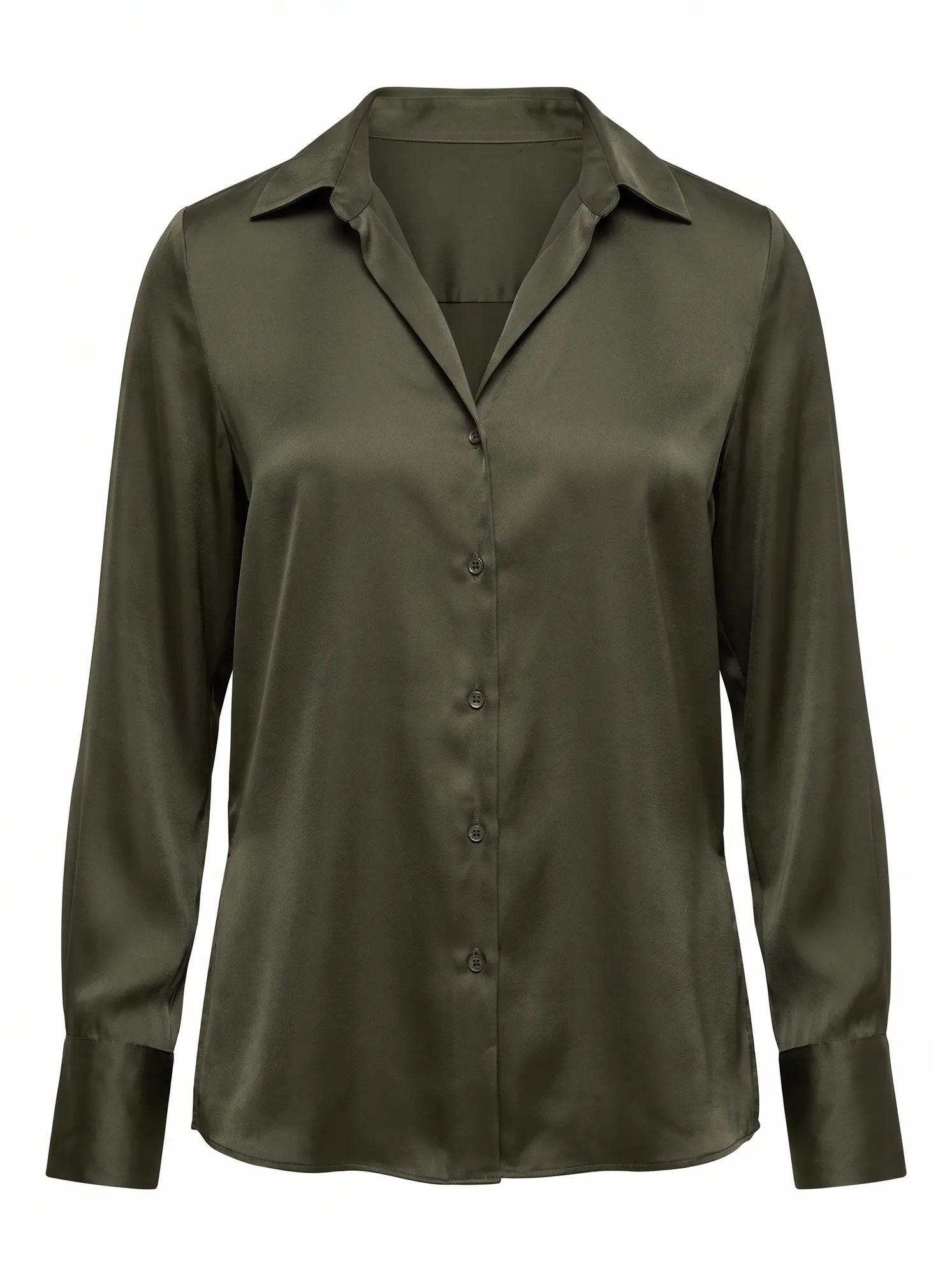 Harvey Notched Neck Satin Shirt