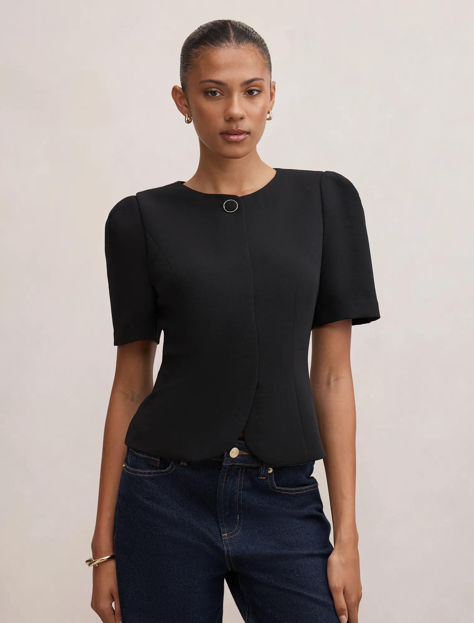 Josie One Button Tailored Blouse