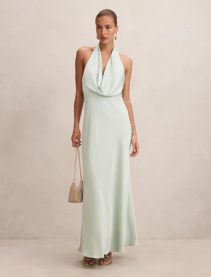 sachin and babi light blue dress Plus size halter wedding dress